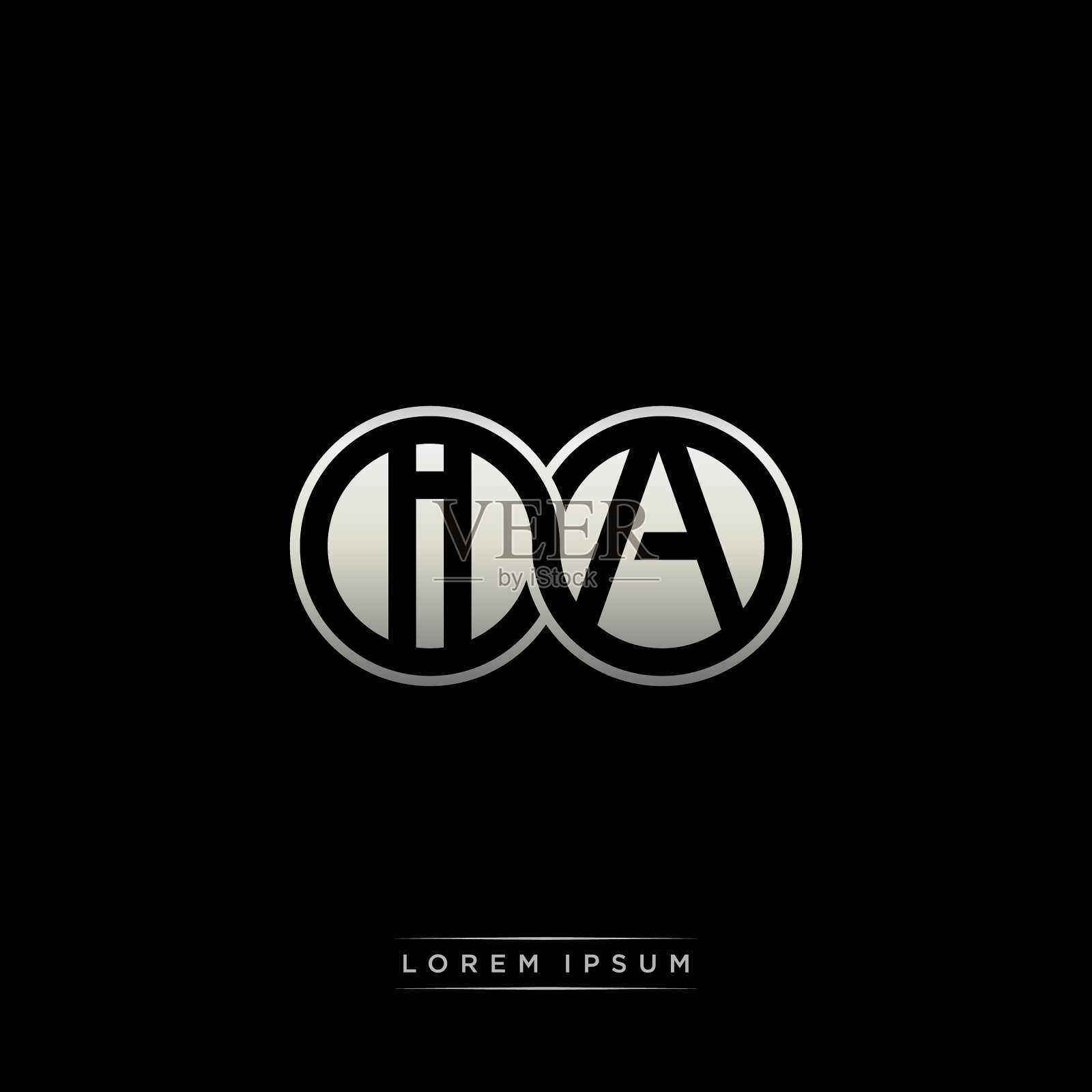 首字母连圈大写字母组合插画图片素材