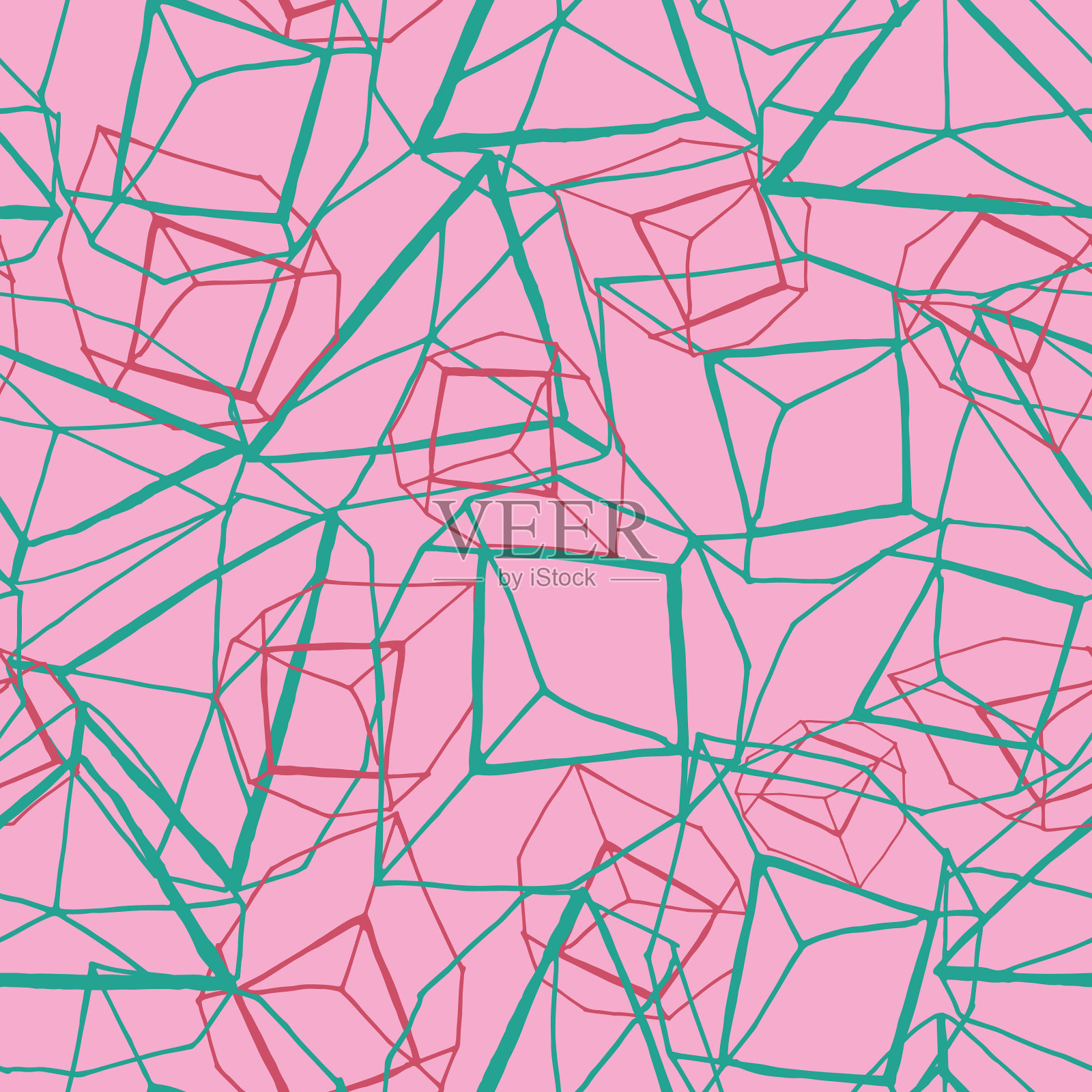 抽象手绘几何棱柱效果插画图片素材