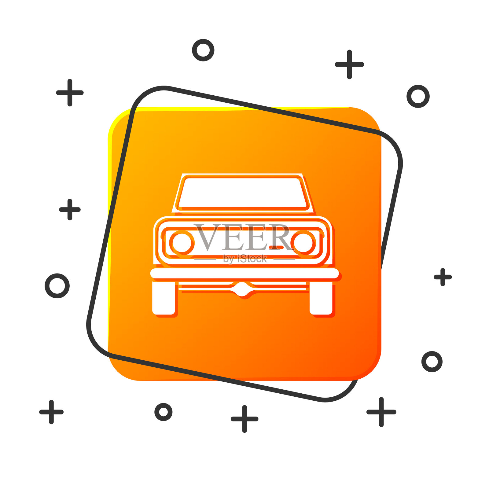 白色off公路汽车图标孤立在白色插画图片素材