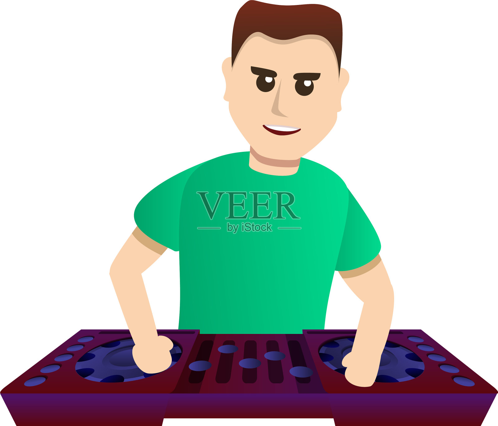 DJ图标卡通风格设计元素图片