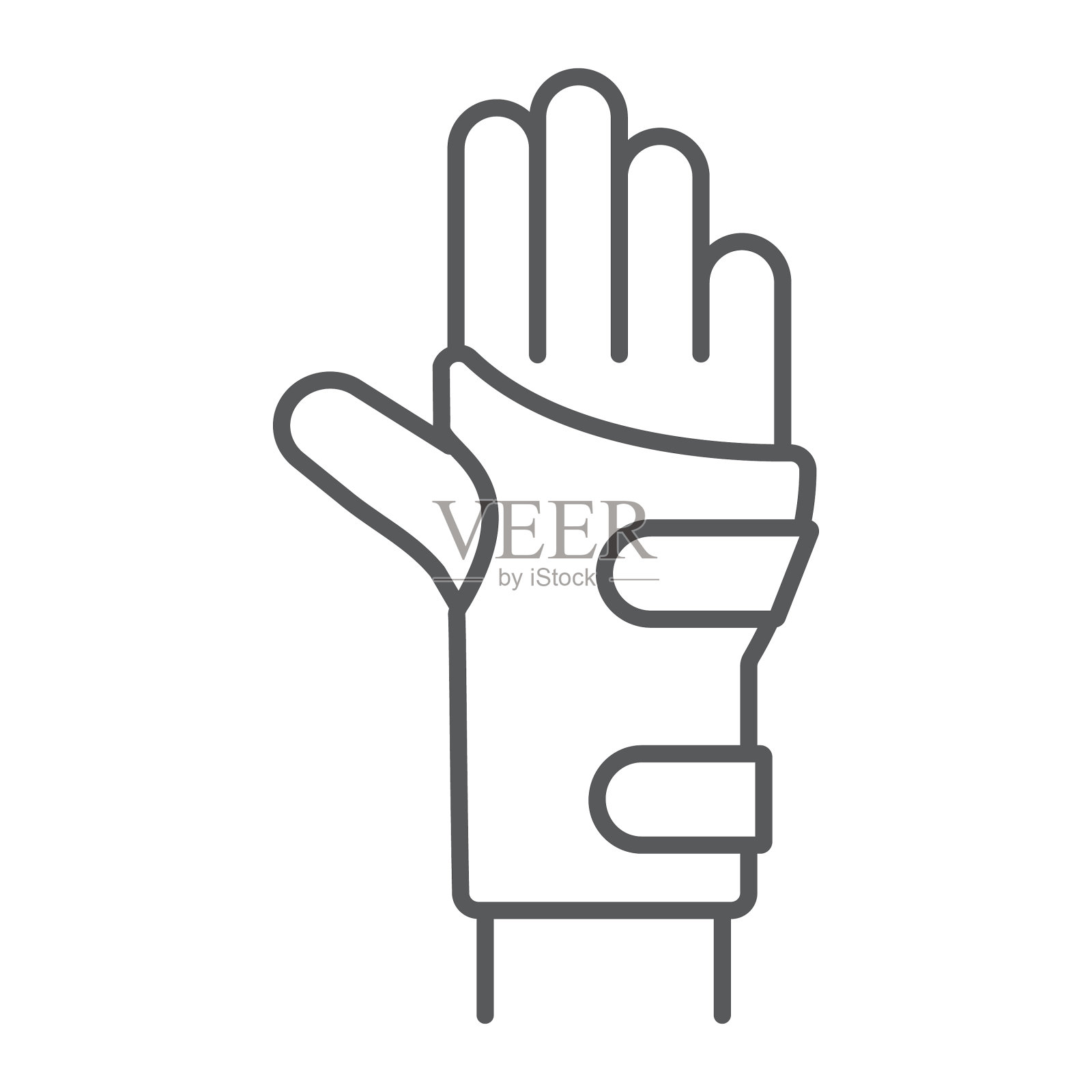 腕撑细线标志骨科和医学设计元素图片