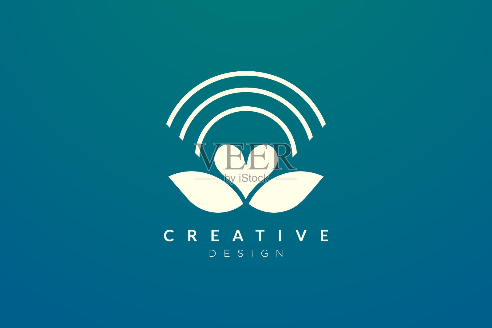 标志设计由叶子和形状组合而成插画图片素材