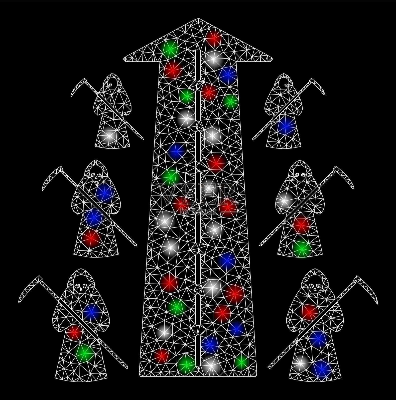 光明网胴体镰刀人的未来之路插画图片素材