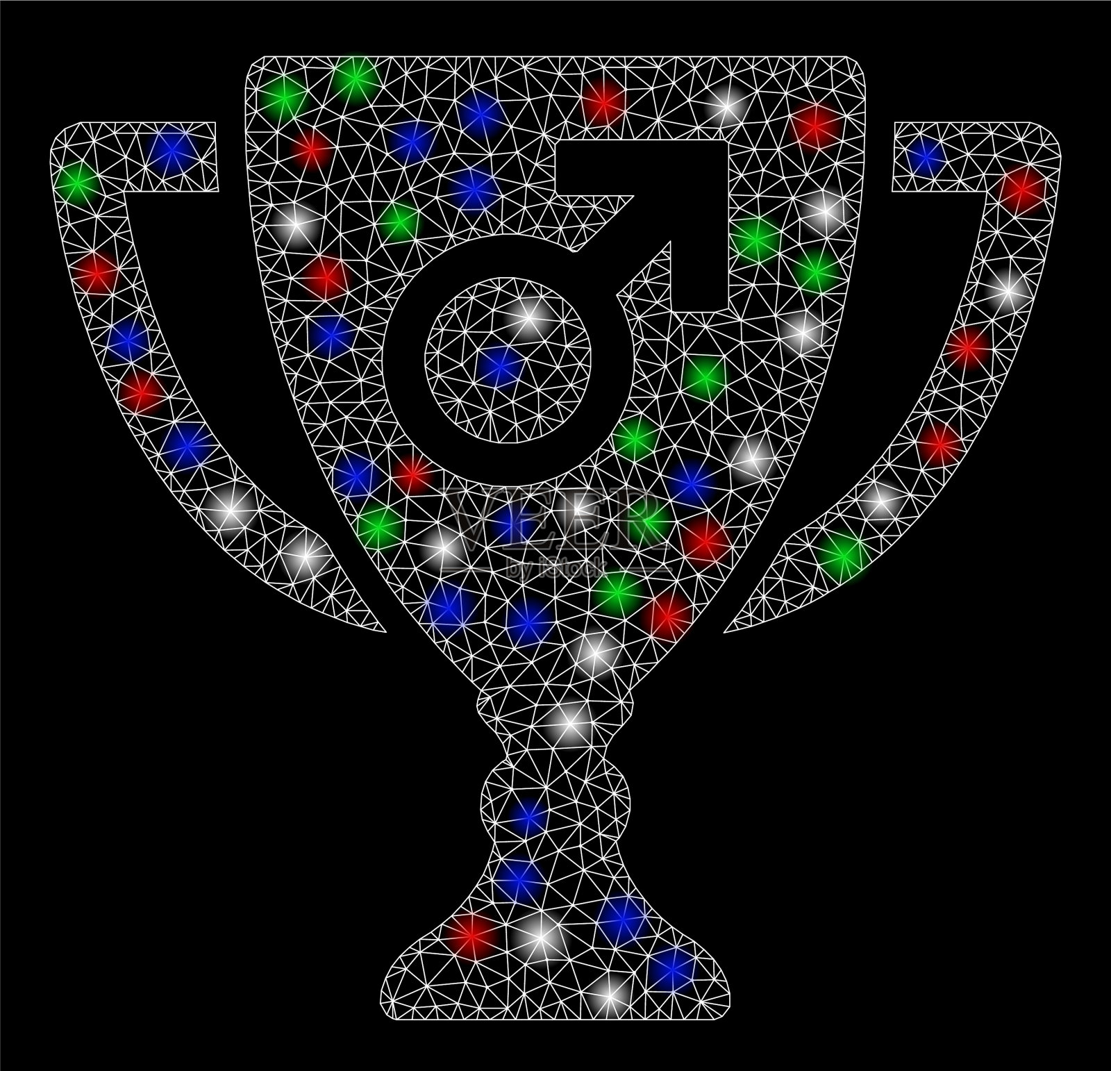 亮网2d男权奖杯与光插画图片素材