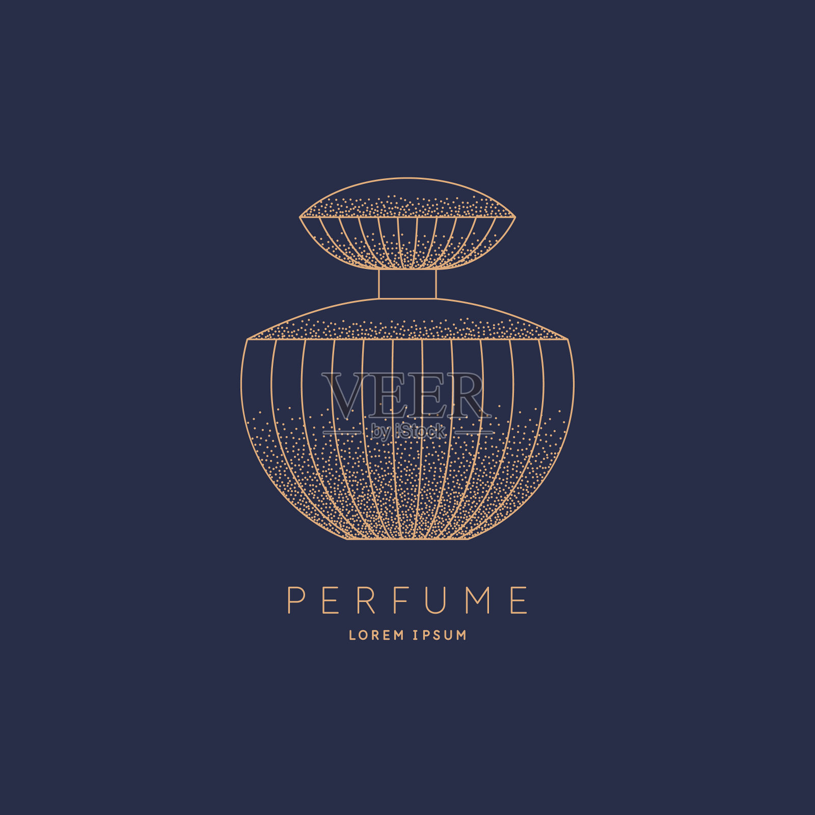 瓶中香水以线性形象香水为宜插画图片素材