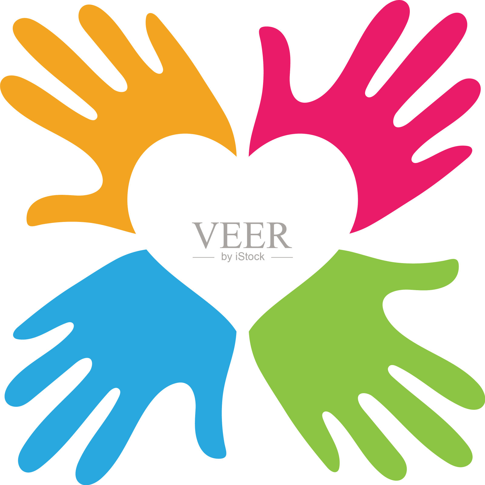 手护理标志模板图标设计元素图片