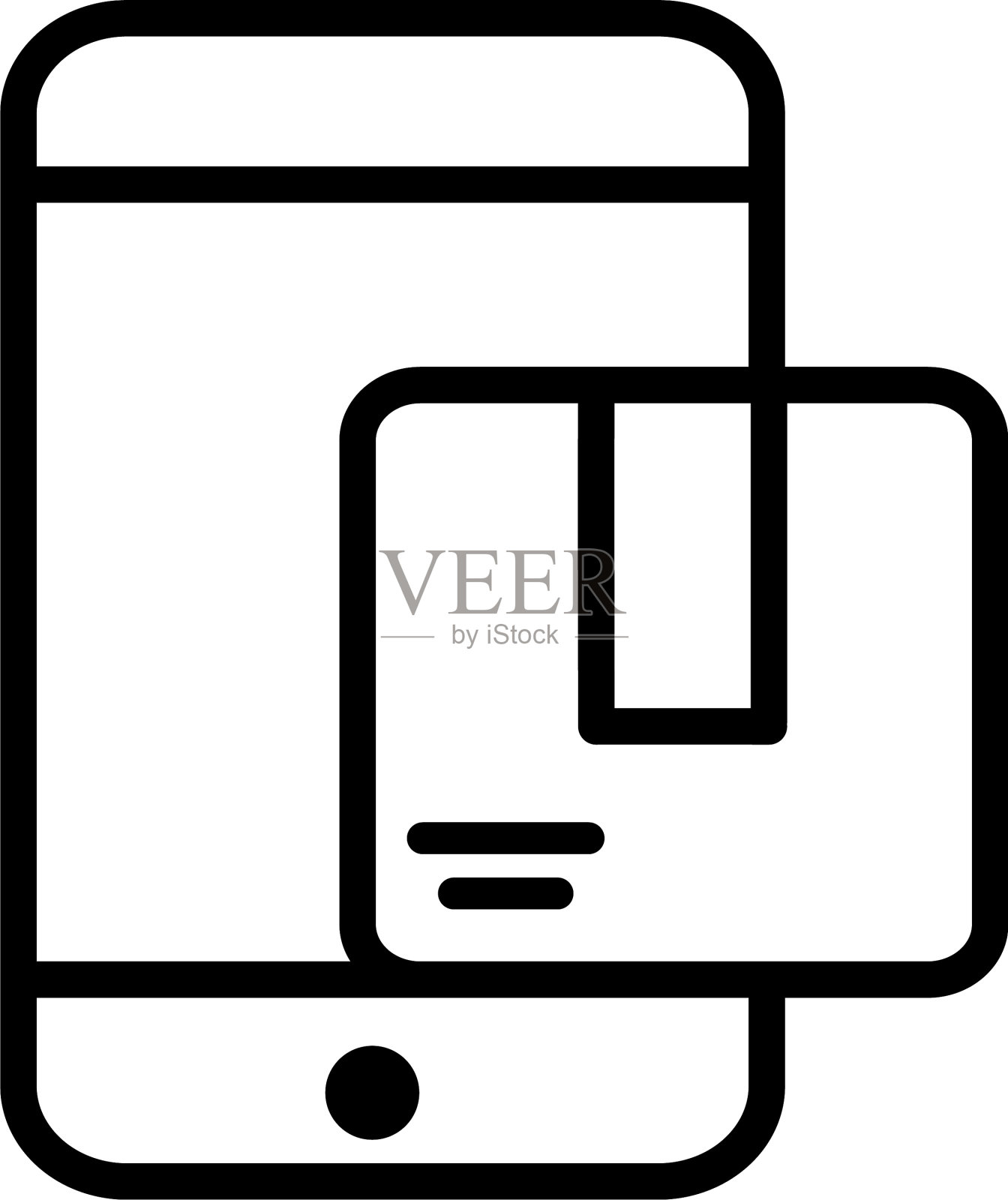 智能手机纸盒快递图标粗线图标素材
