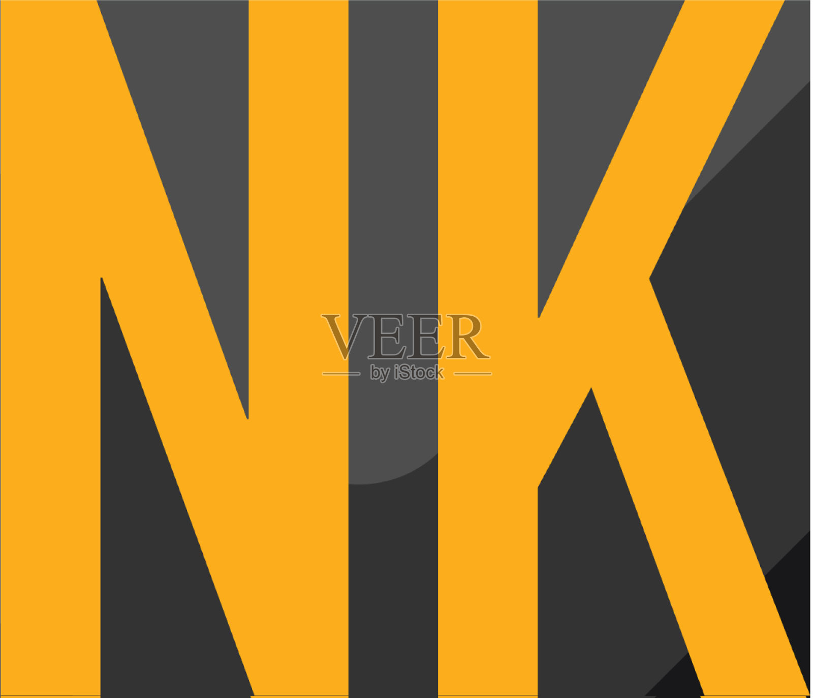 首字母nk黑色创意设计标志在插画图片素材