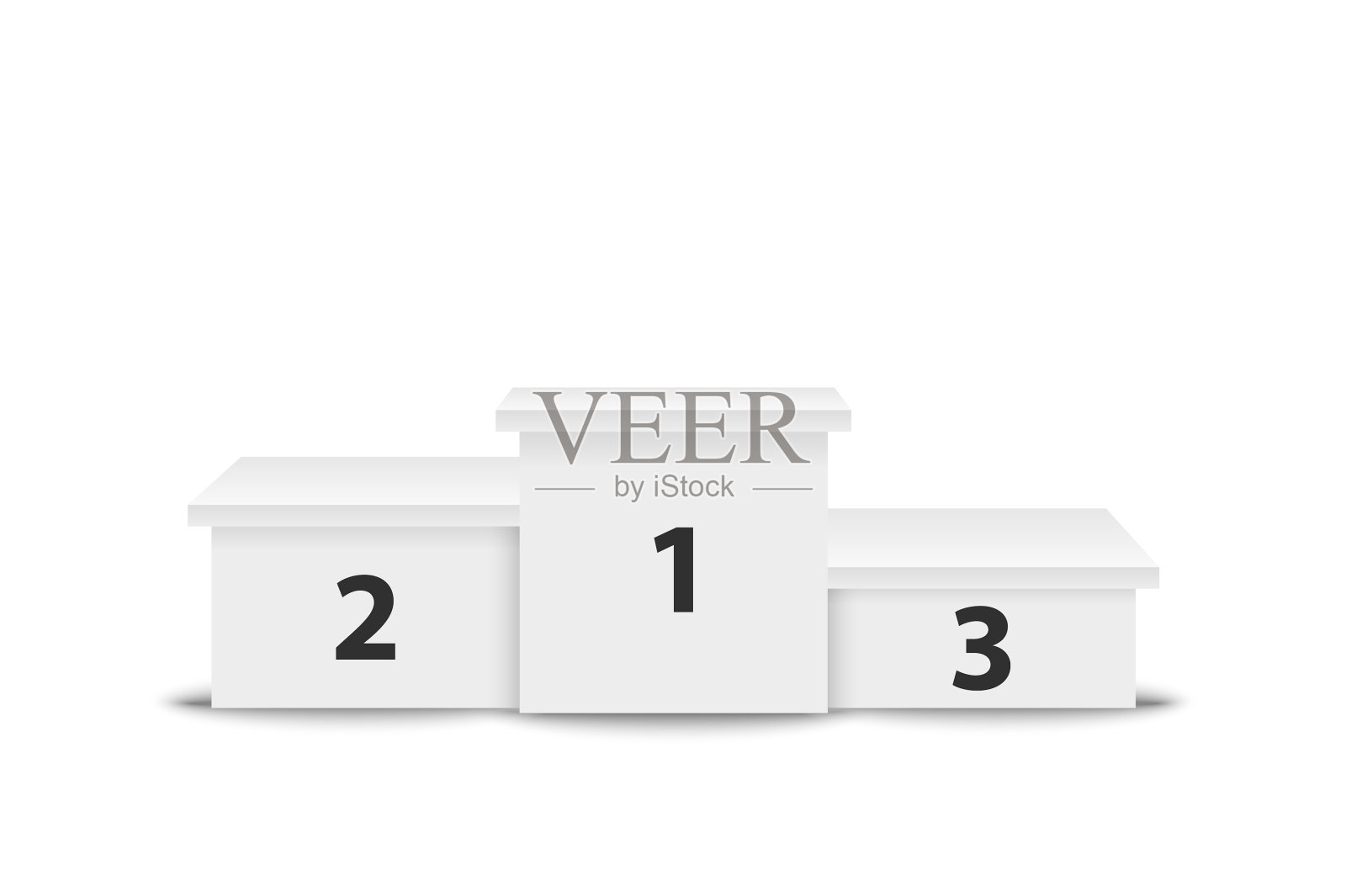 逼真的3d白色获奖者领奖台近景插画图片素材