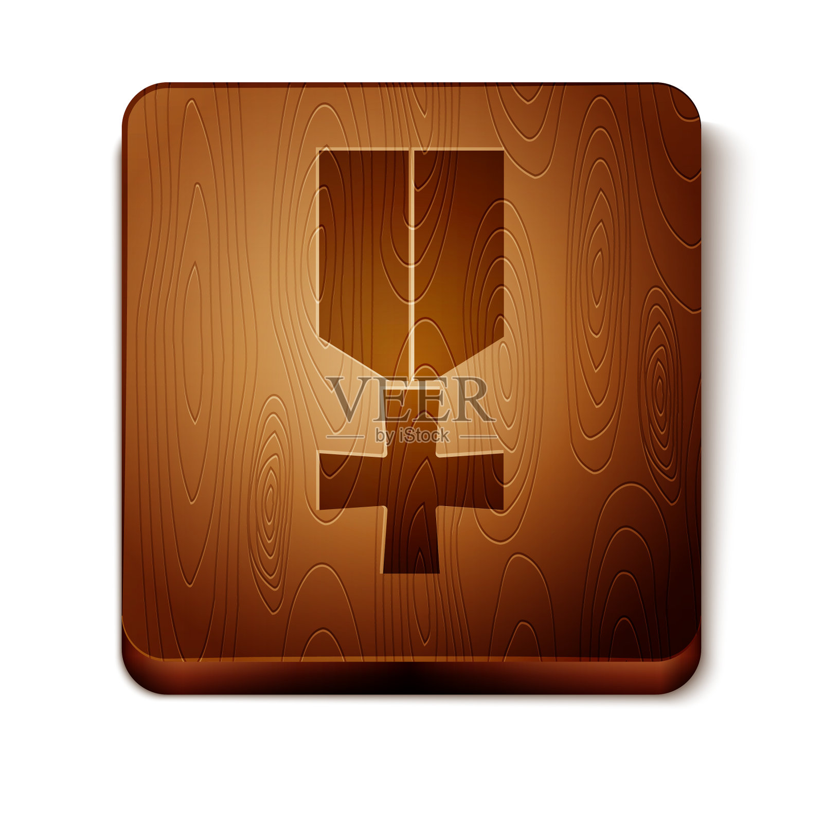 棕色军事奖励奖章图标孤立在白色插画图片素材