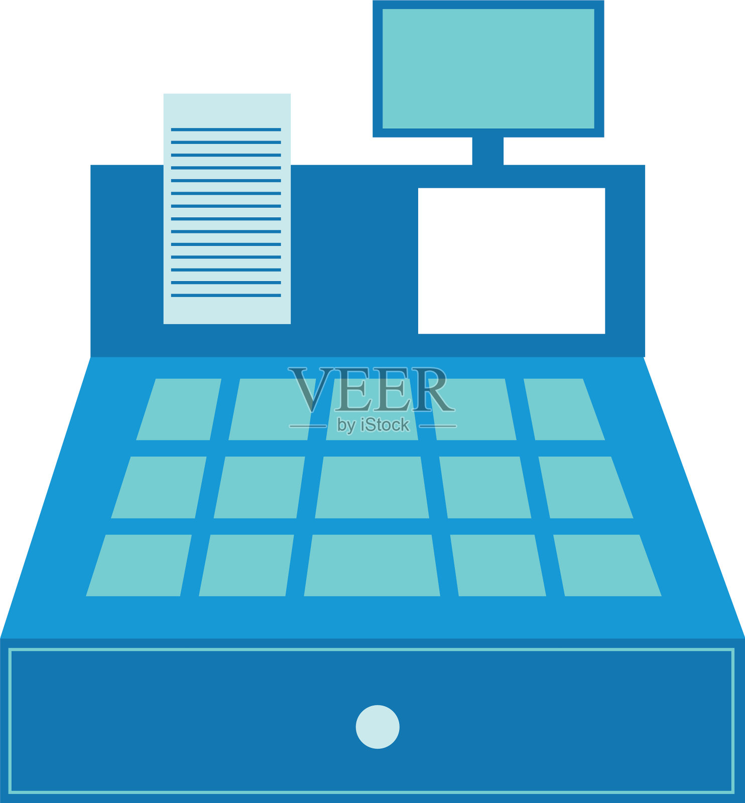 孤立的收银机图标平面设计设计元素图片