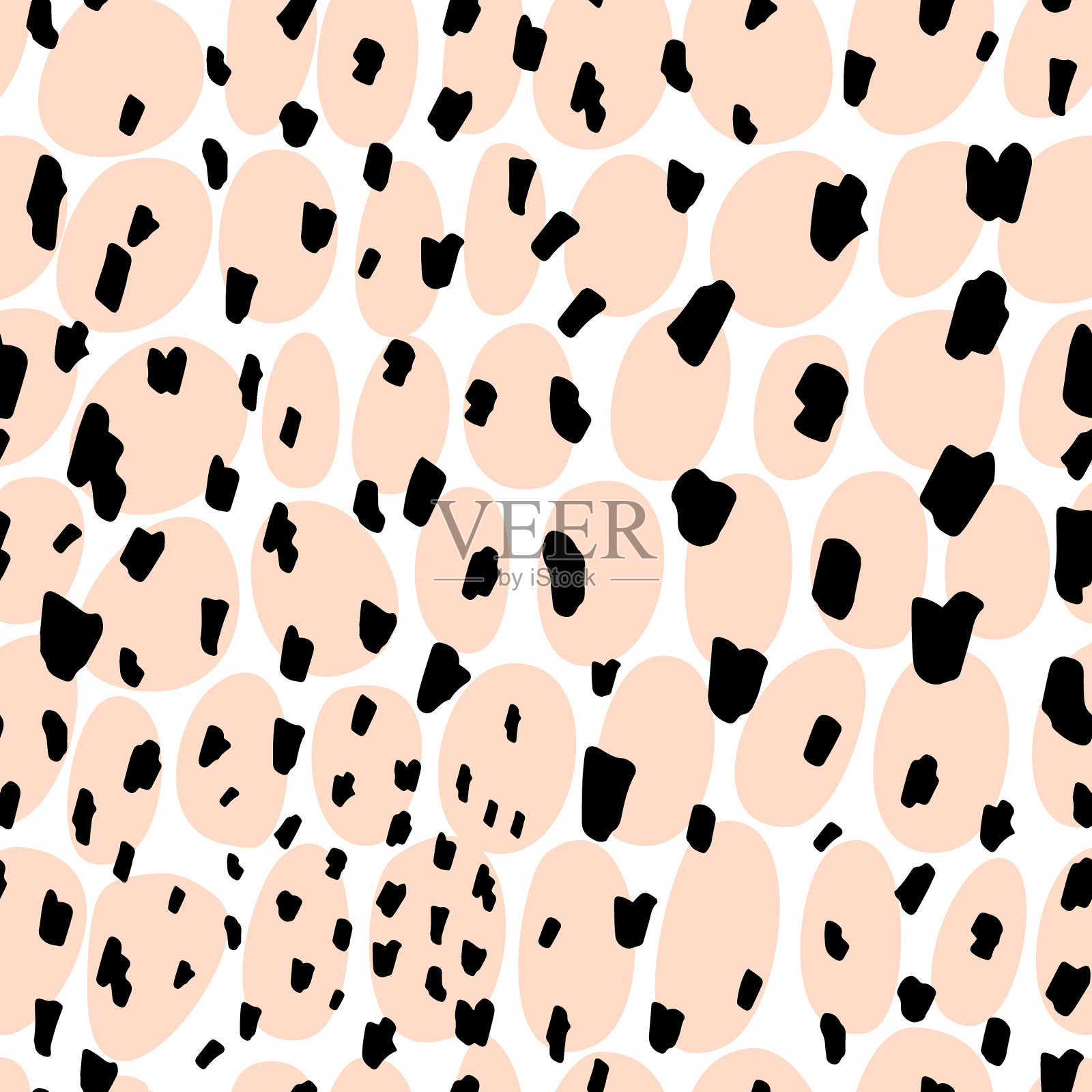 无缝图案与书法笔刷插画图片素材