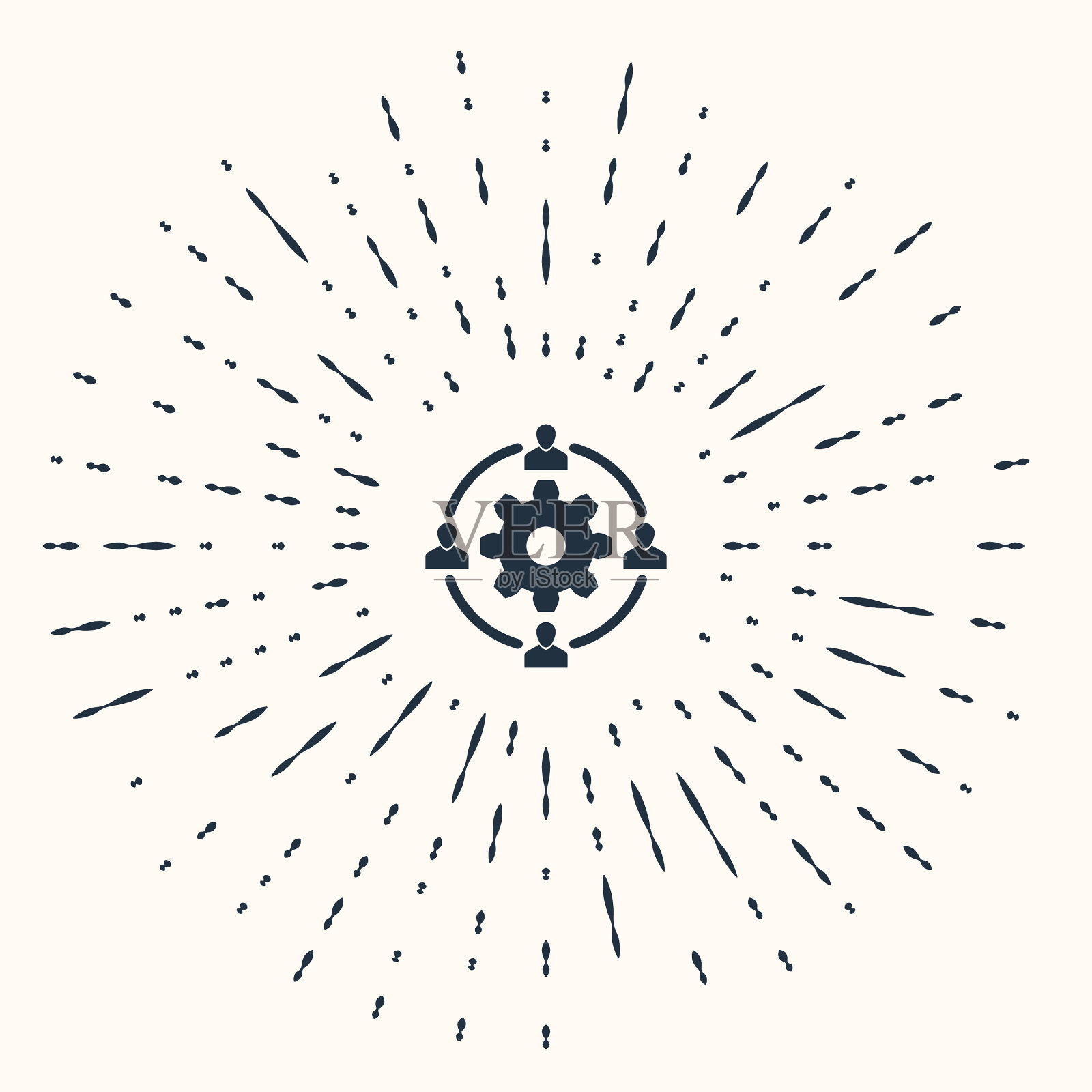 灰色外包概念图标孤立的米色插画图片素材