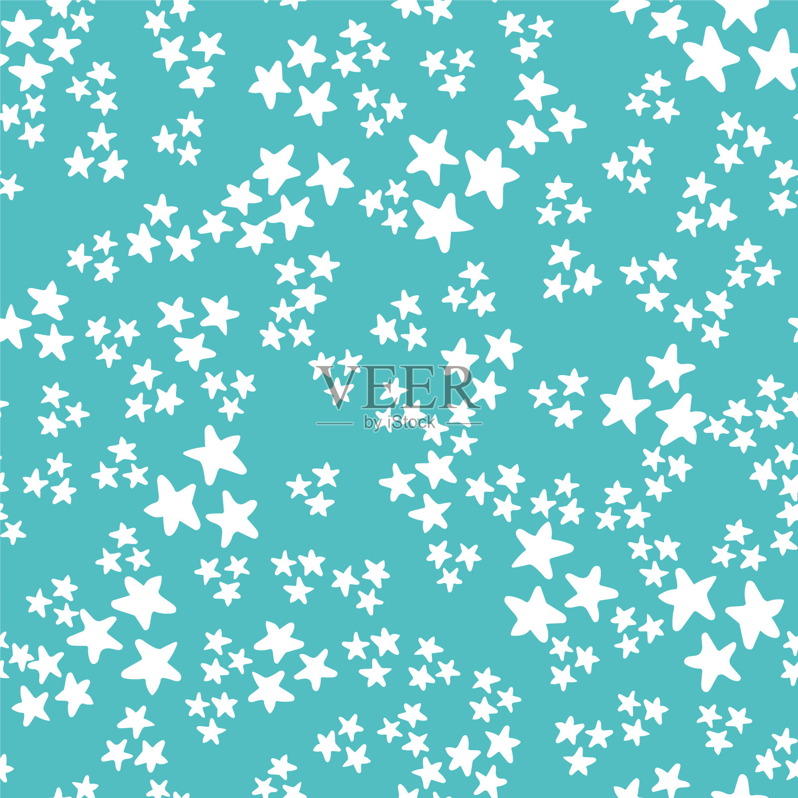 无缝模式与白色星星插画图片素材
