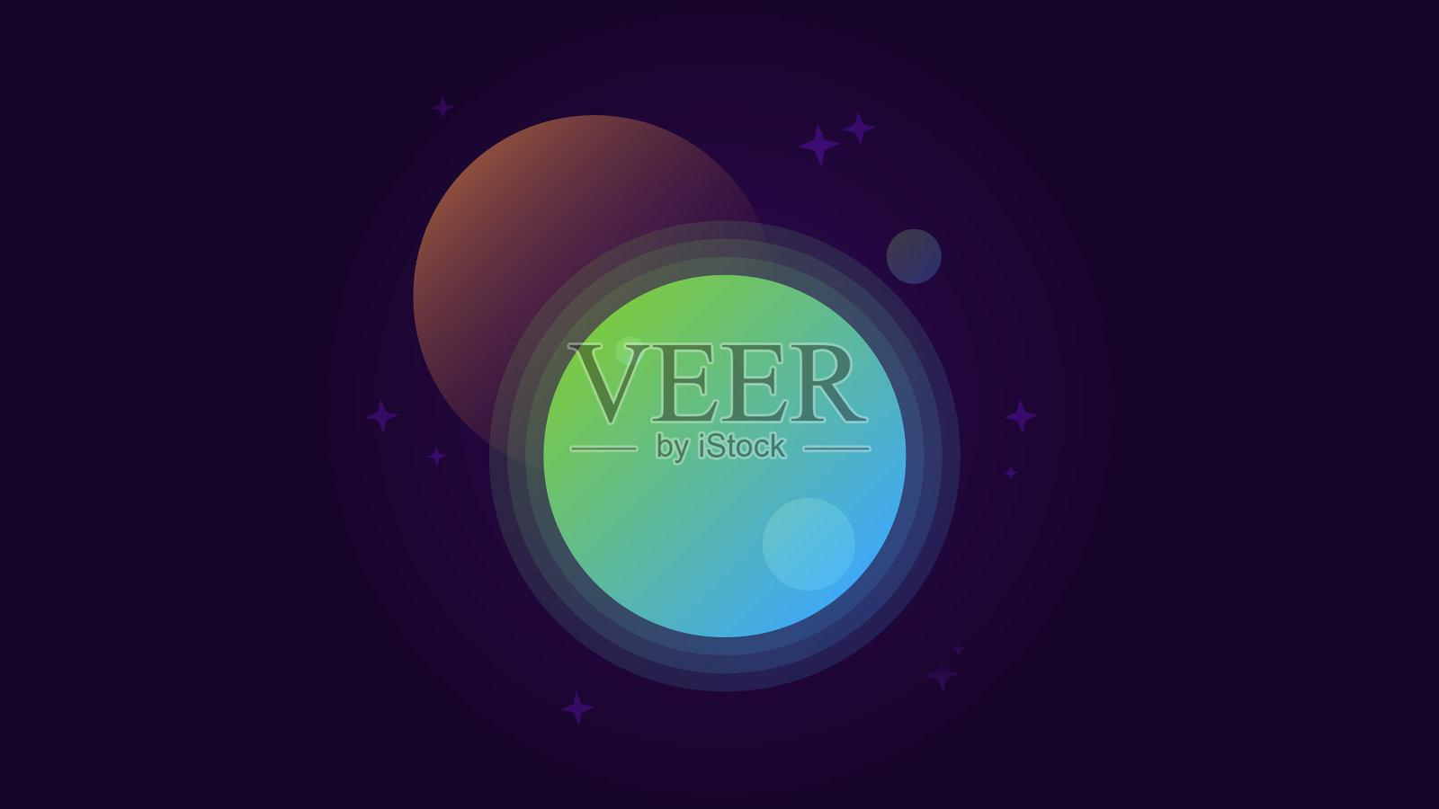 星系中的氖行星插画图片素材