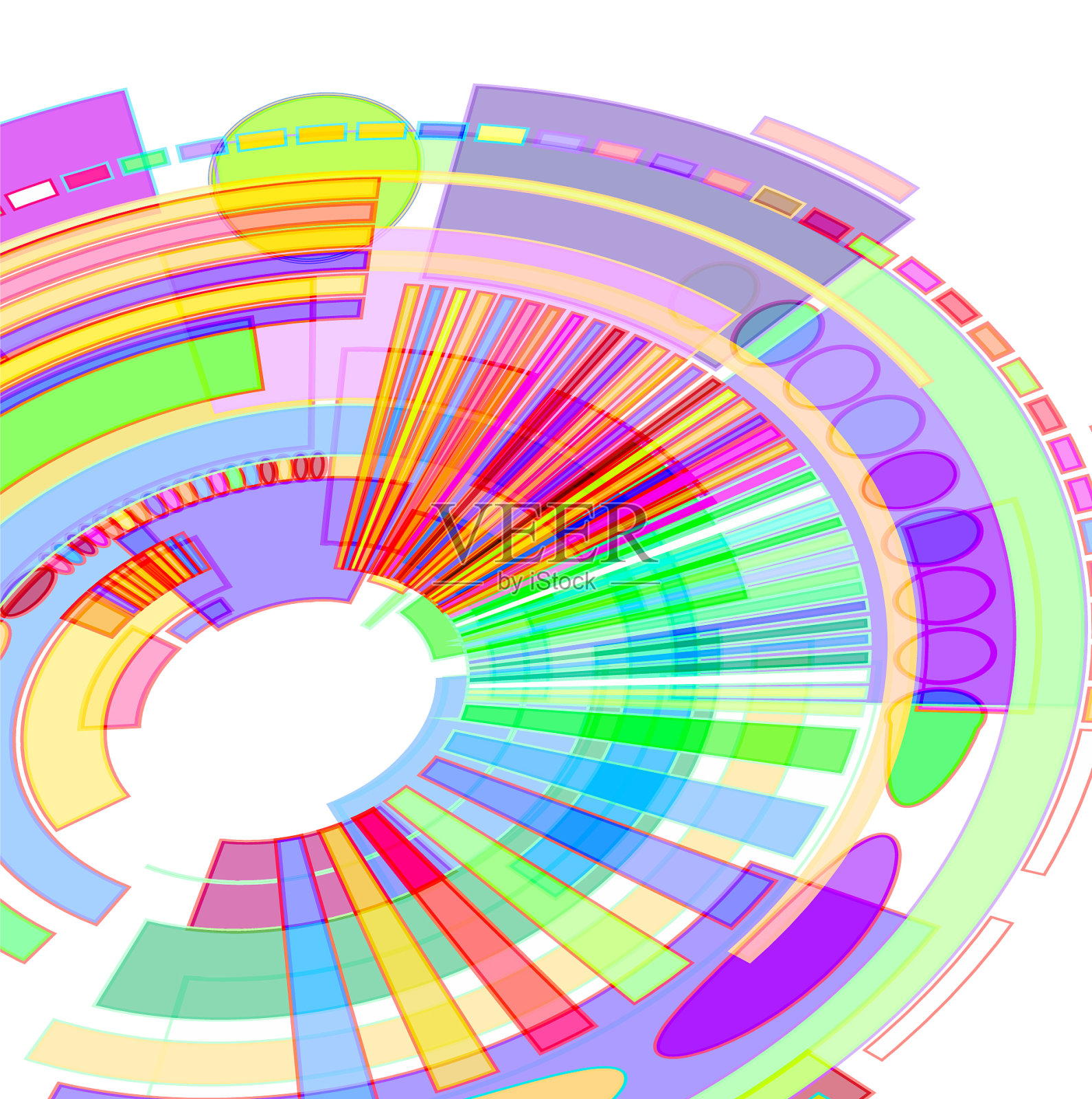 用彩色几何图形圈插画图片素材