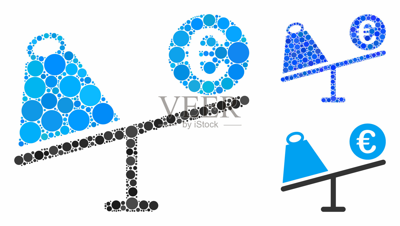 欧元交易波动组合图标圈图标素材