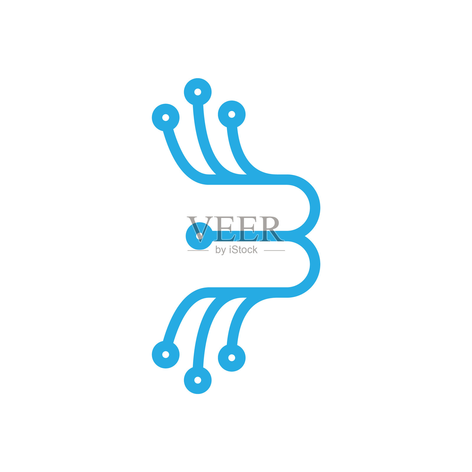 科技标志字母b插画图片素材