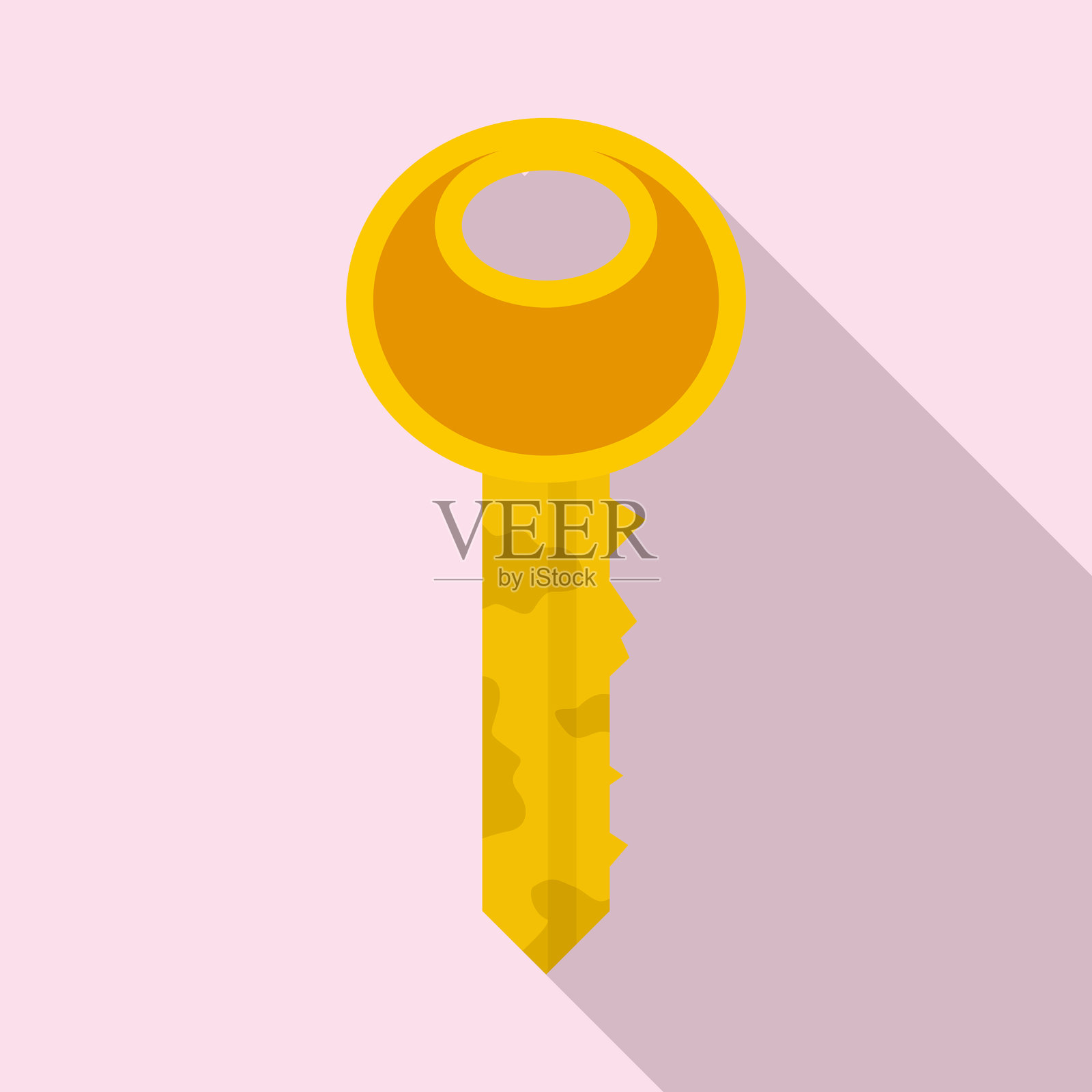 垃圾门键图标平面风格插画图片素材