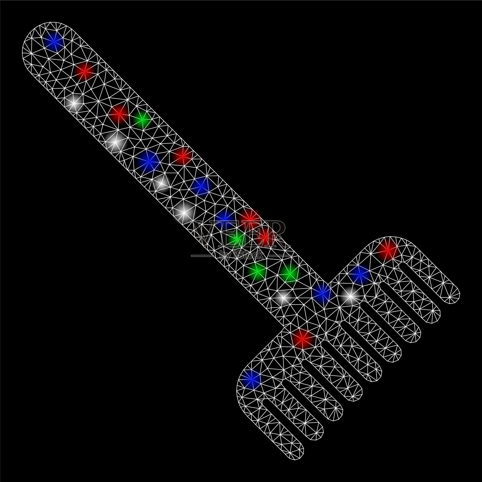 有闪光斑点的亮网网架扫帚插画图片素材