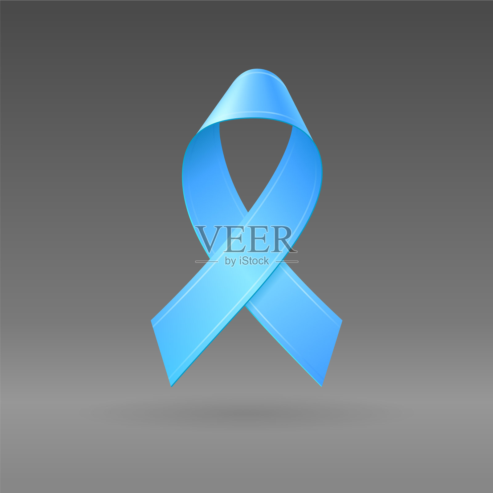 逼真的3d蓝丝带在深灰色插画图片素材