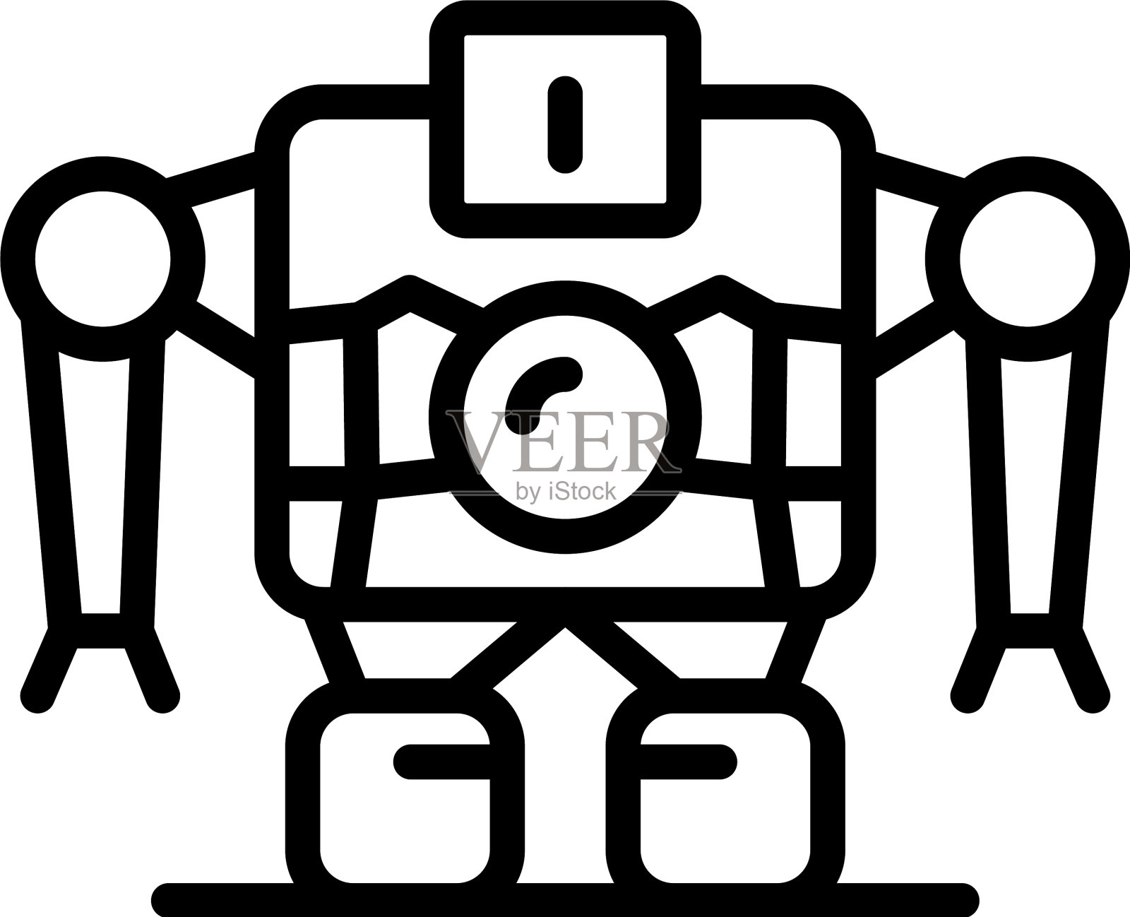 机器人机器图标轮廓风格插画图片素材