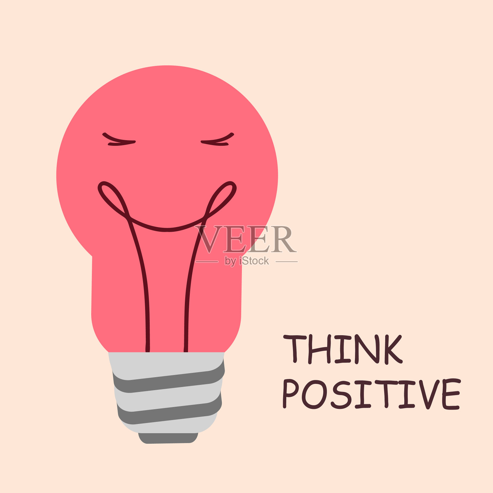 积极考虑彩色灯泡设计理念股插画图片素材