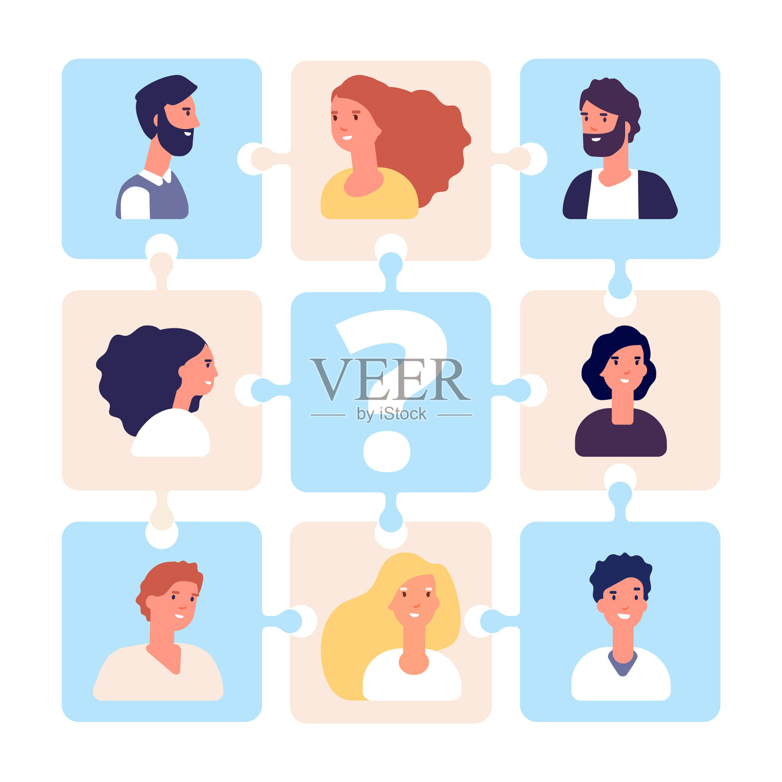 招聘业务团队难题设计元素图片