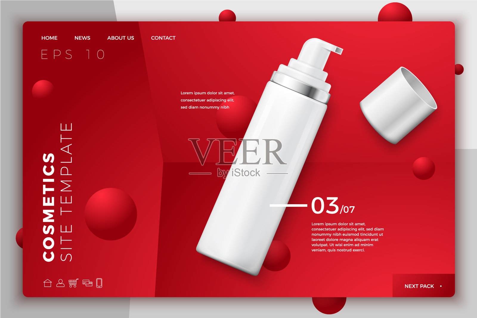 化妆品喷雾器现代网站模板插画图片素材