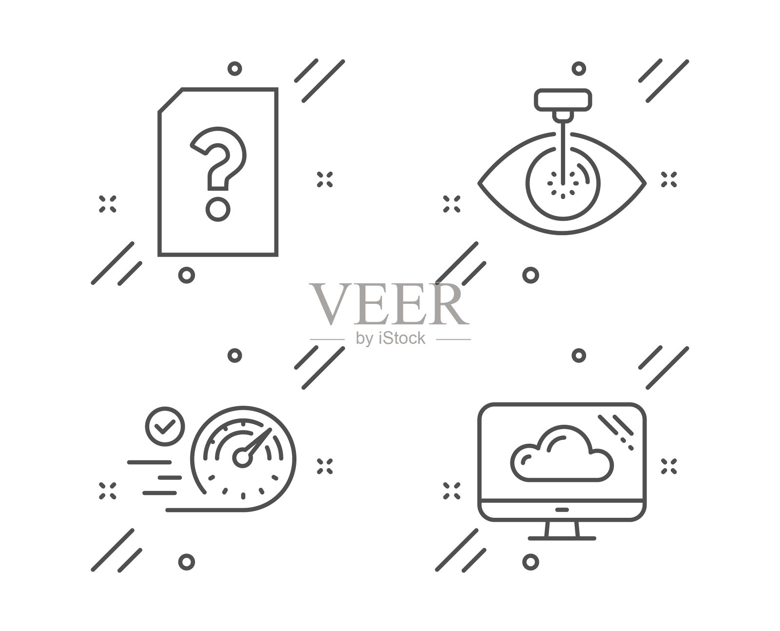 速度计眼睛激光和未知文件图标设置图标素材