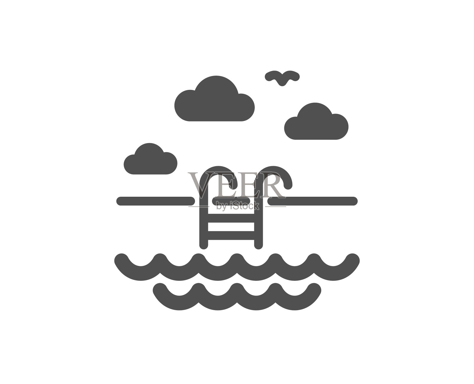 游泳池图标户外水池标志酒店图标素材