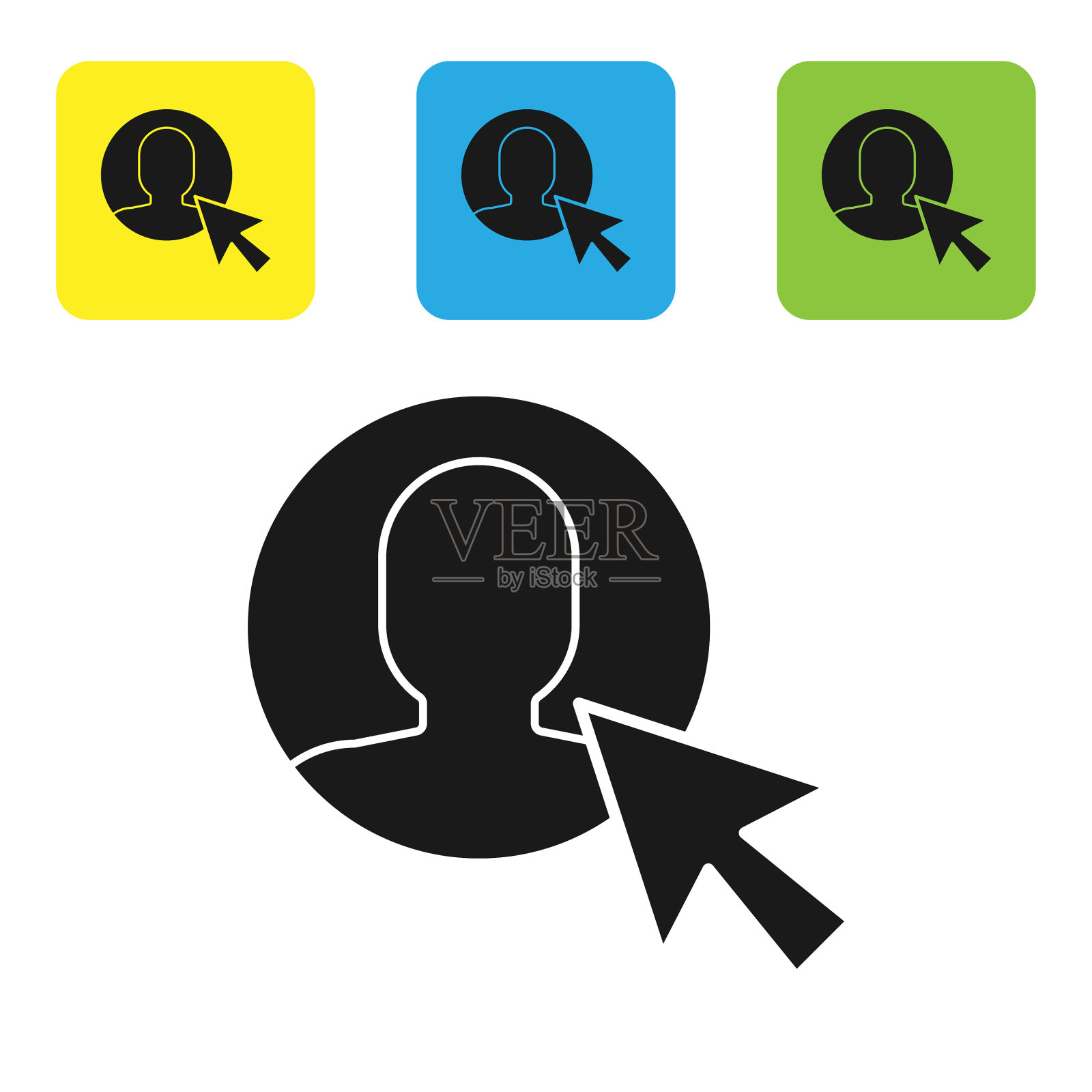 黑人用户在商务套装图标孤立的人图标素材