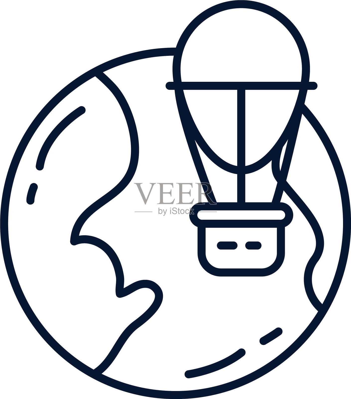 孤立世界球面线设计图标素材