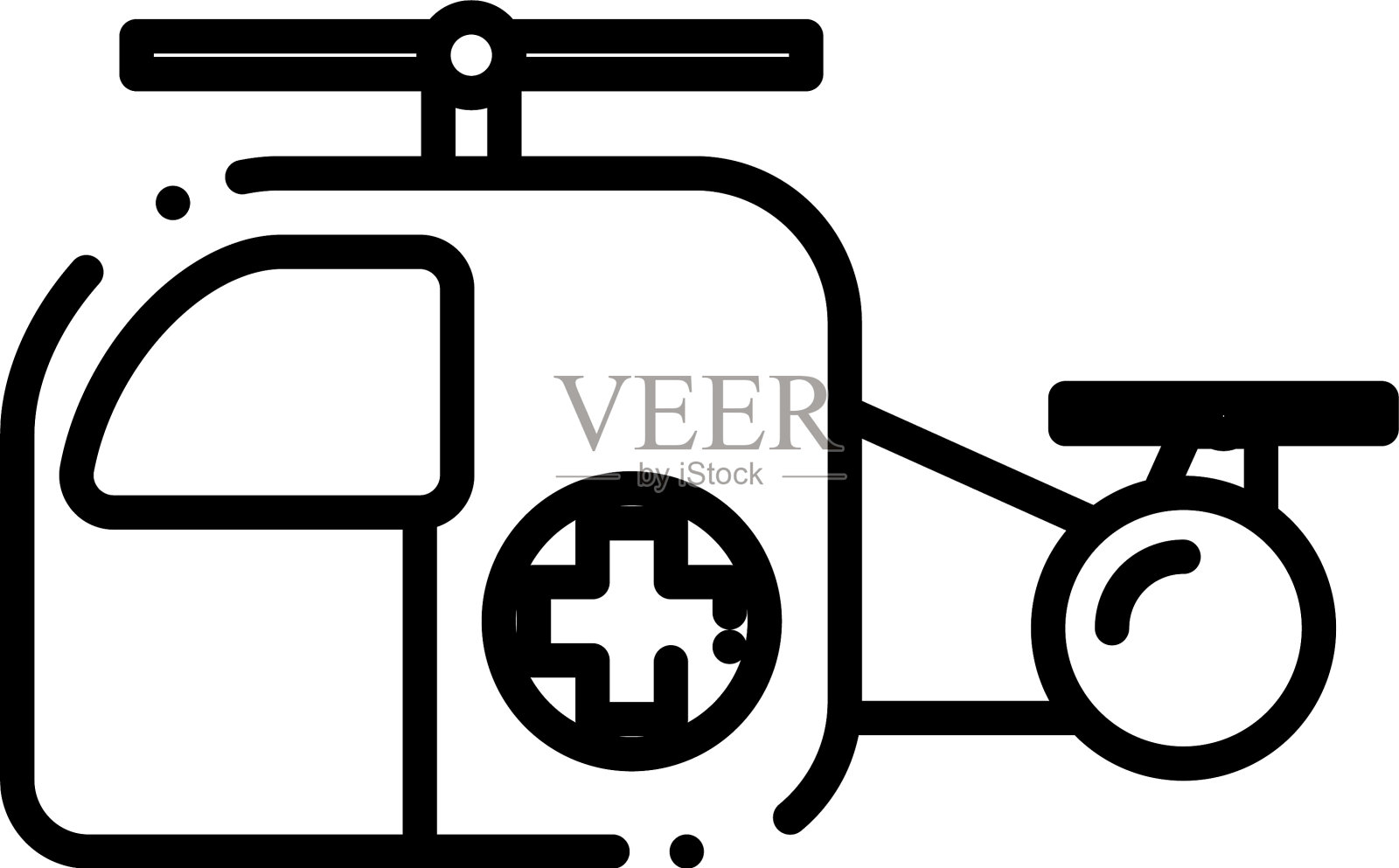 孤立救护直升机图标线设计图标素材