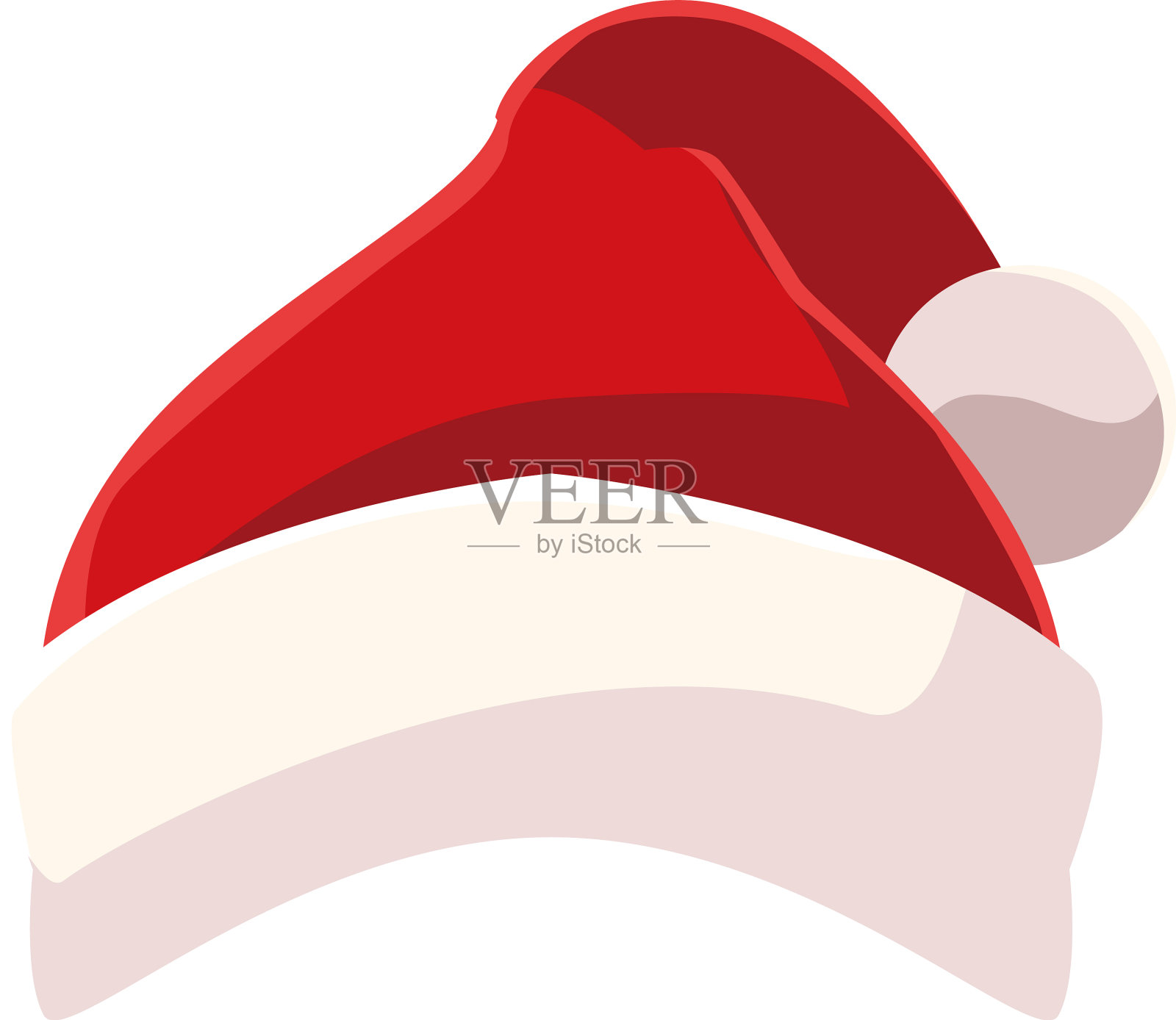 可爱的红色圣诞老人帽在白色的背景插画图片素材