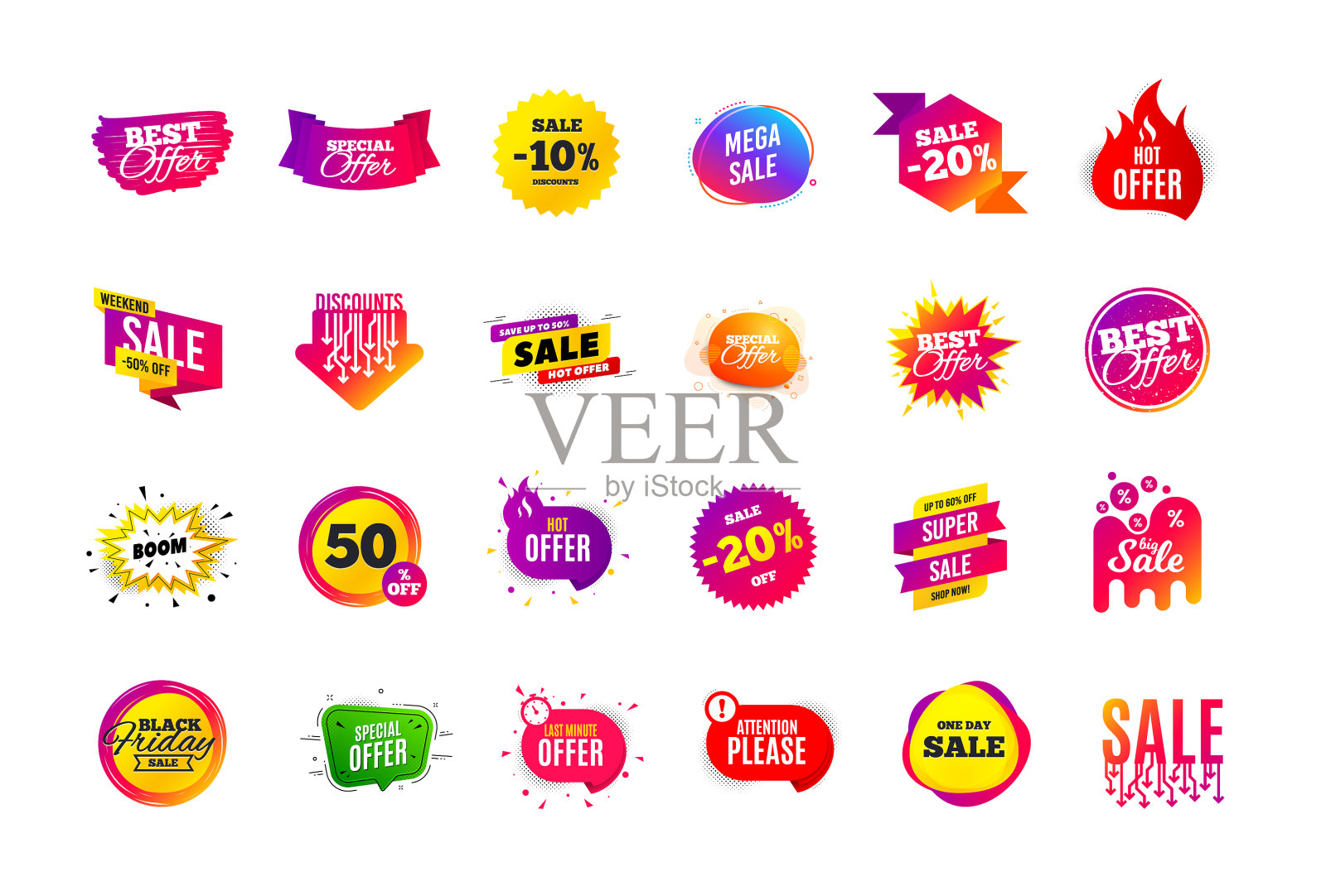 销售旗帜徽章特别优惠折扣标签图标素材