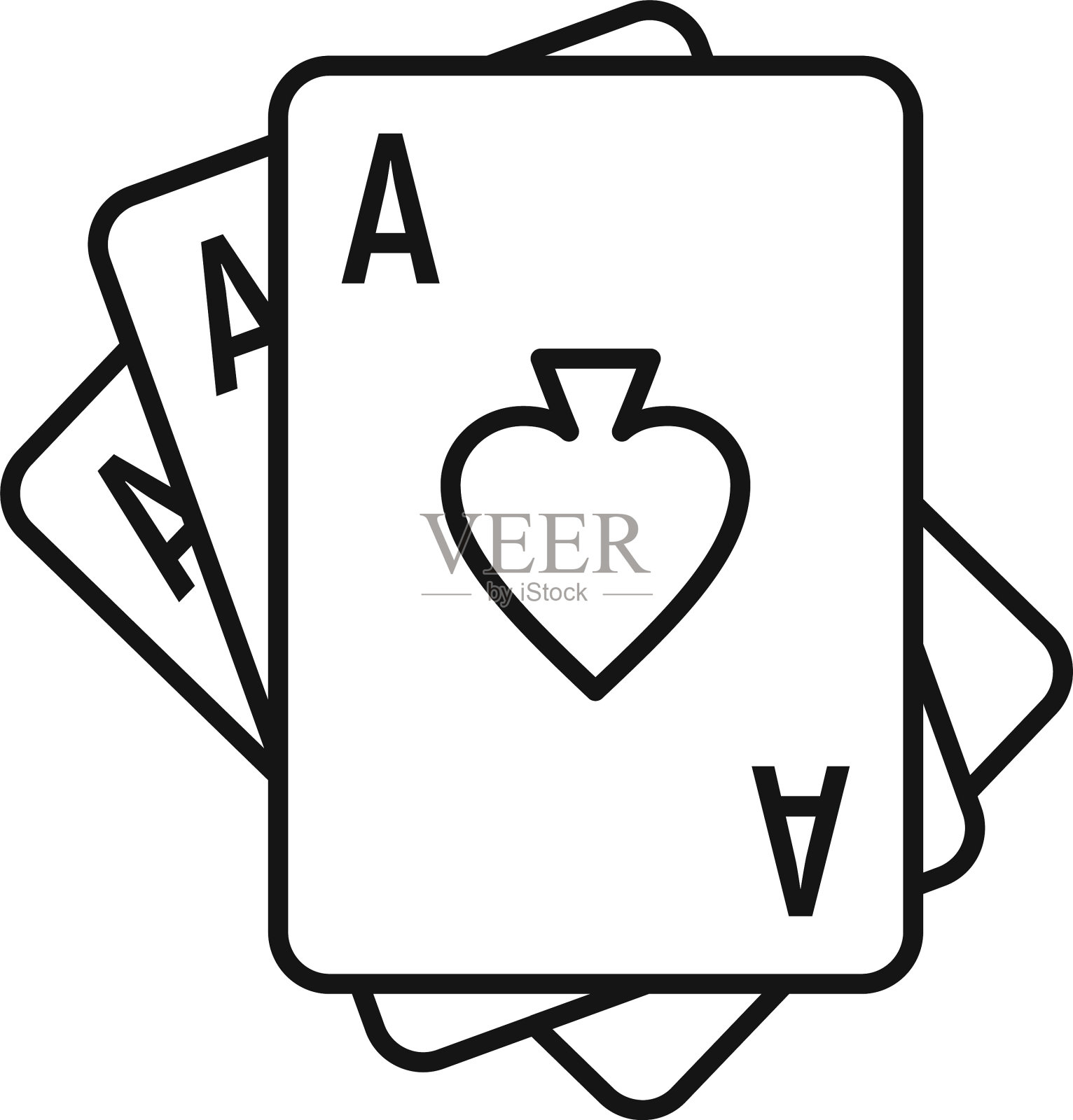 玩牌上瘾图标轮廓风格设计元素图片