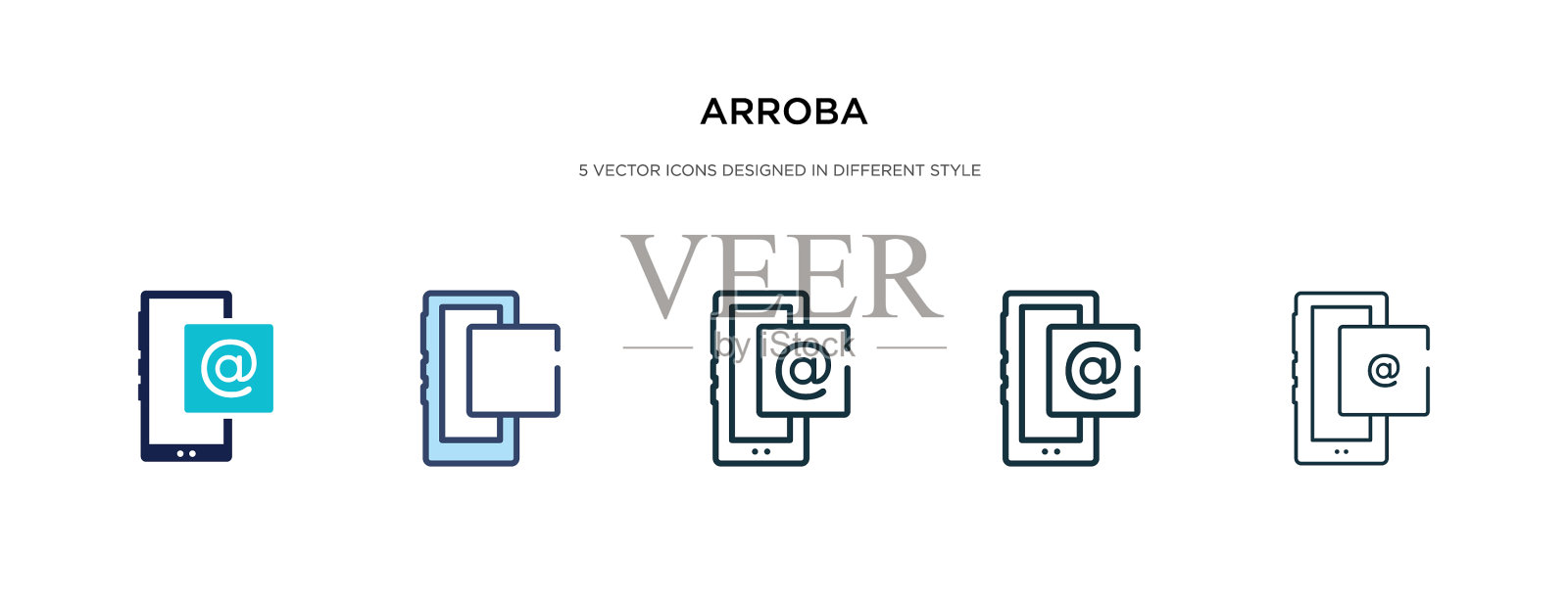 阿罗巴图标在不同的风格两种颜色和图标素材