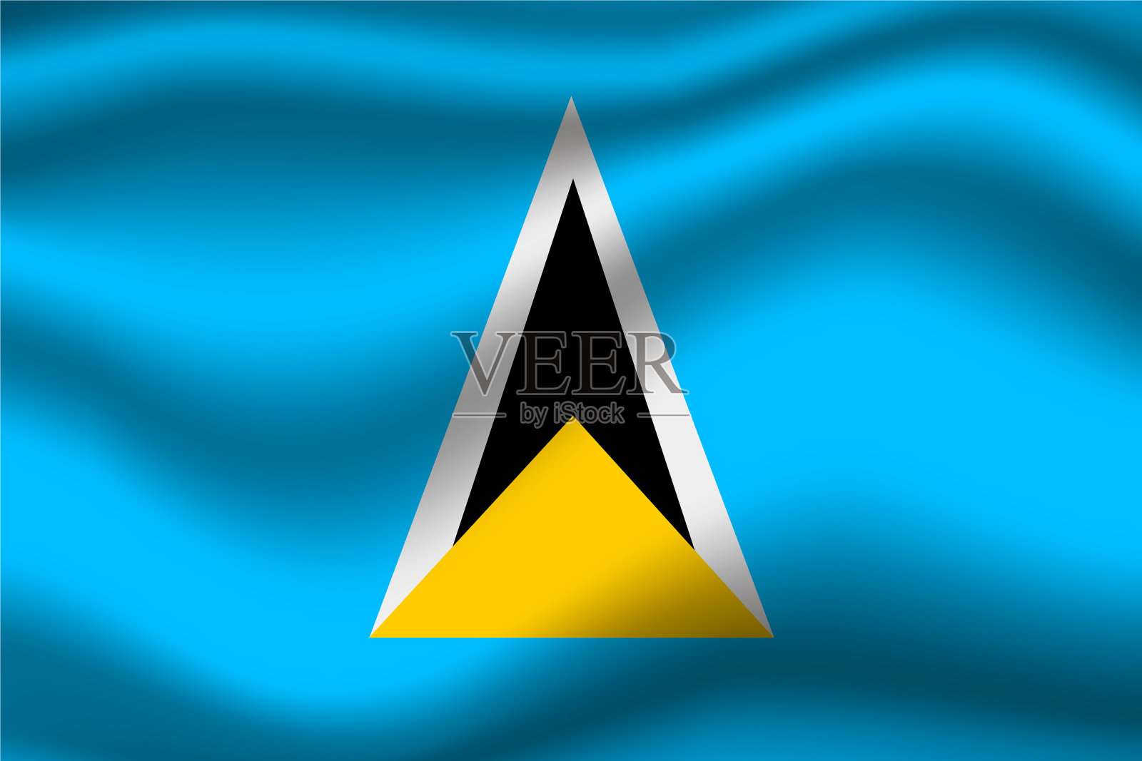 圣卢西亚岛设置插画图片素材