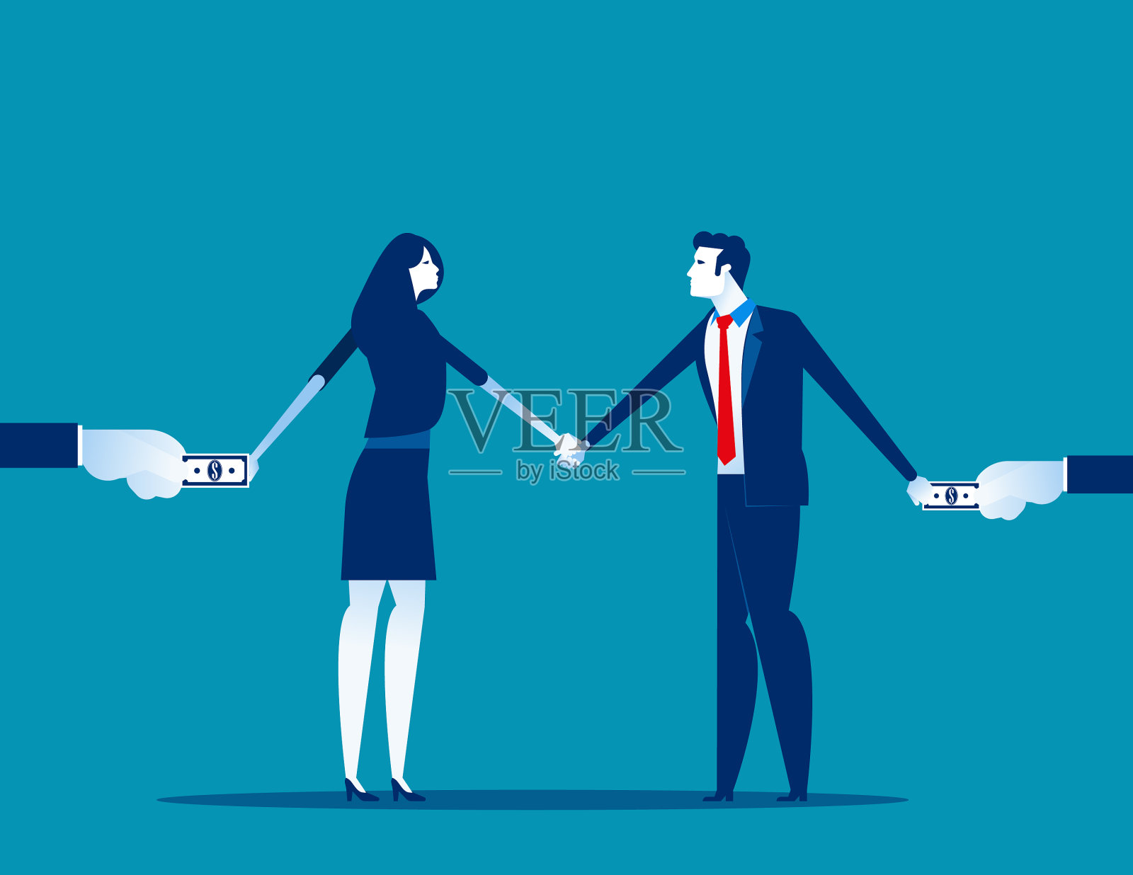 商人交换贿赂的概念插画图片素材