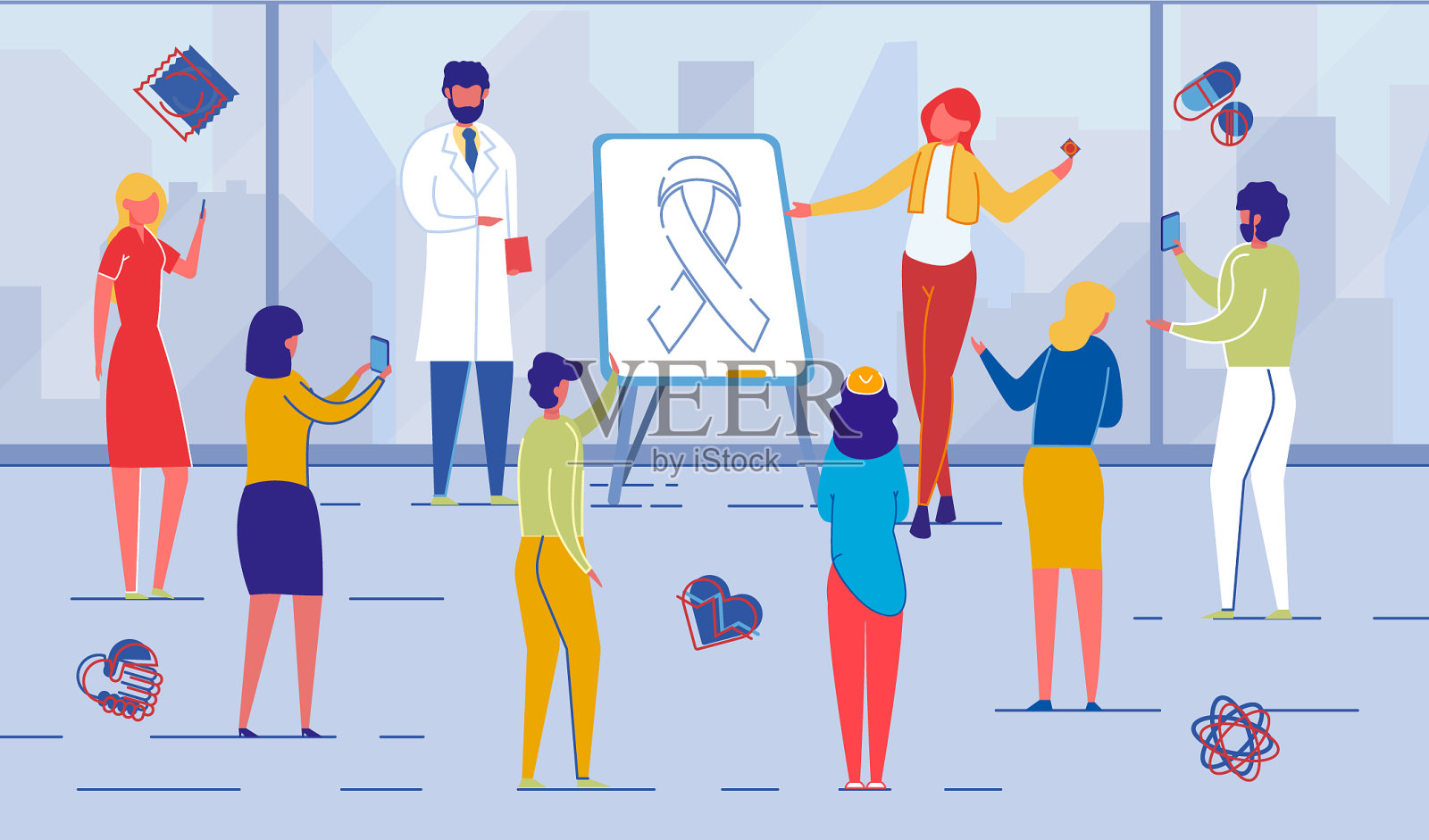 癌症意识日医学讲座或研讨会插画图片素材