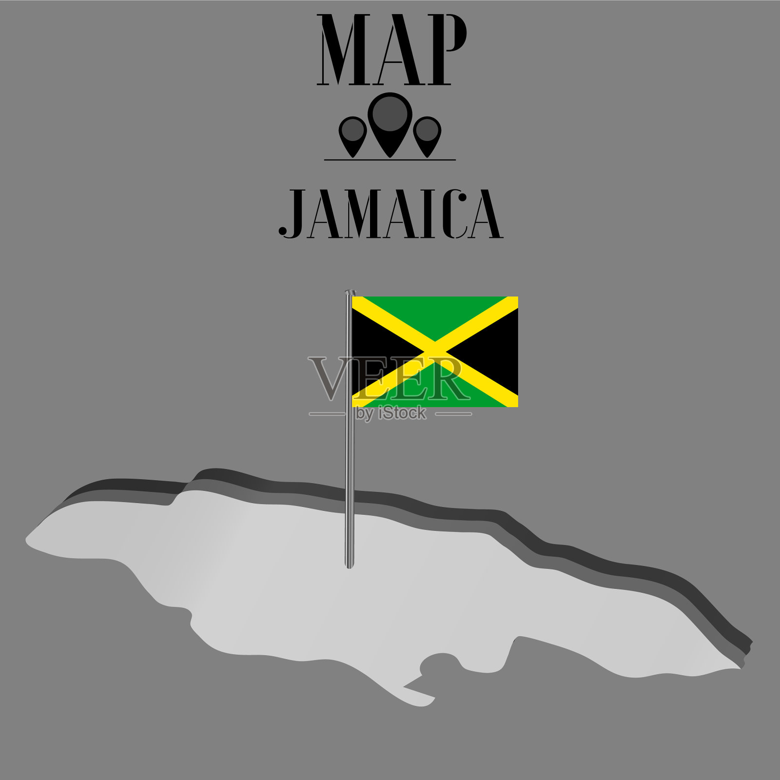 牙买加轮廓集插画图片素材