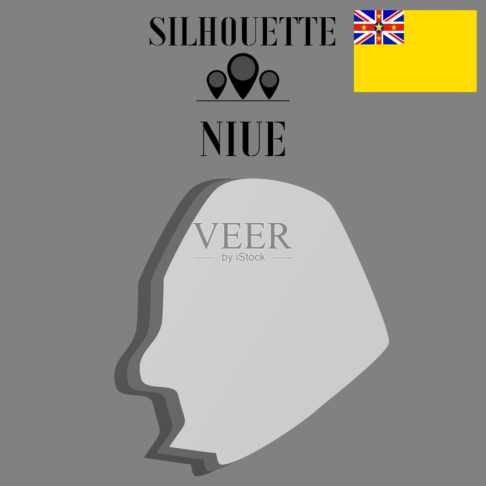 纽埃岛轮廓集插画图片素材