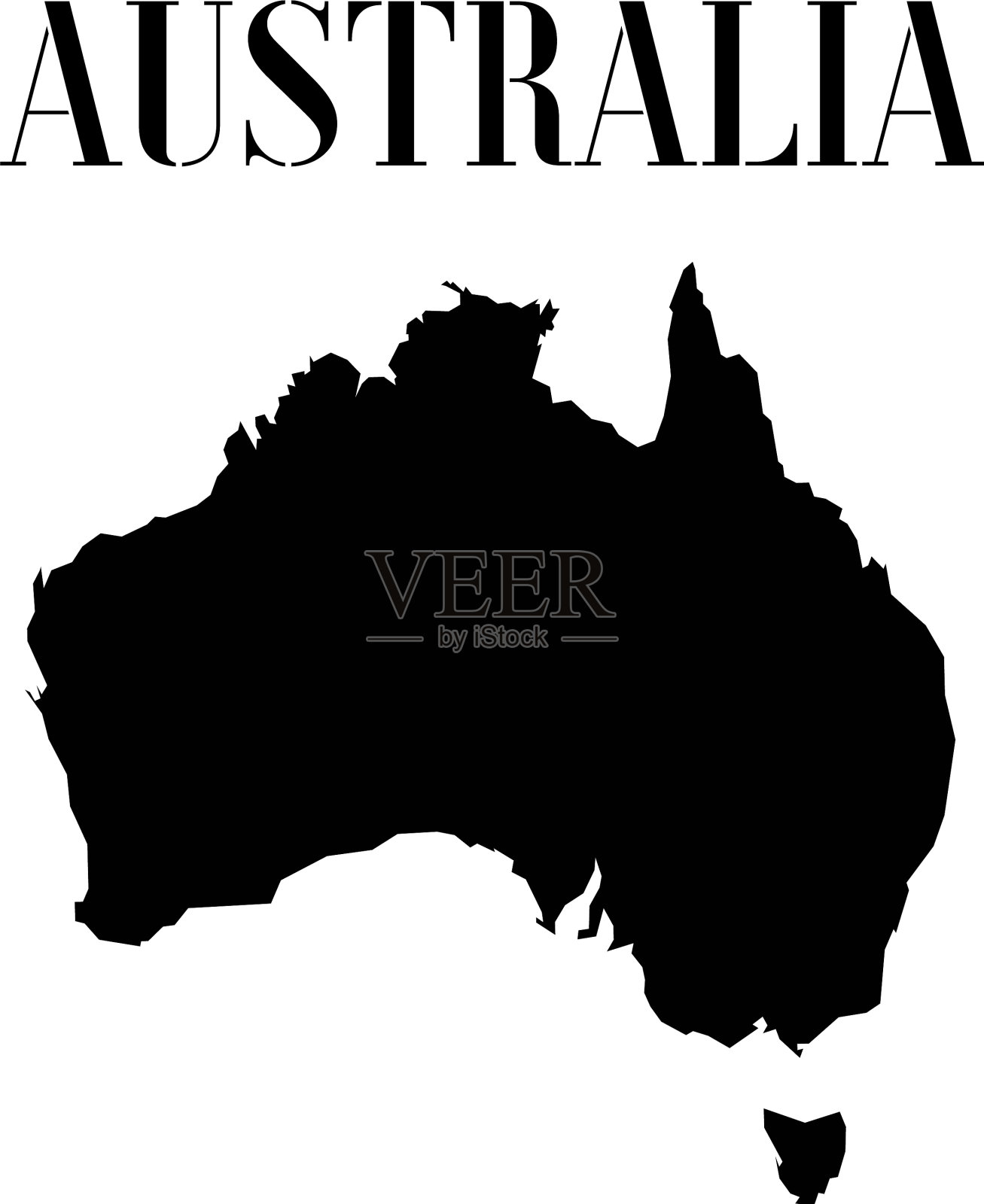 澳大利亚轮廓集插画图片素材