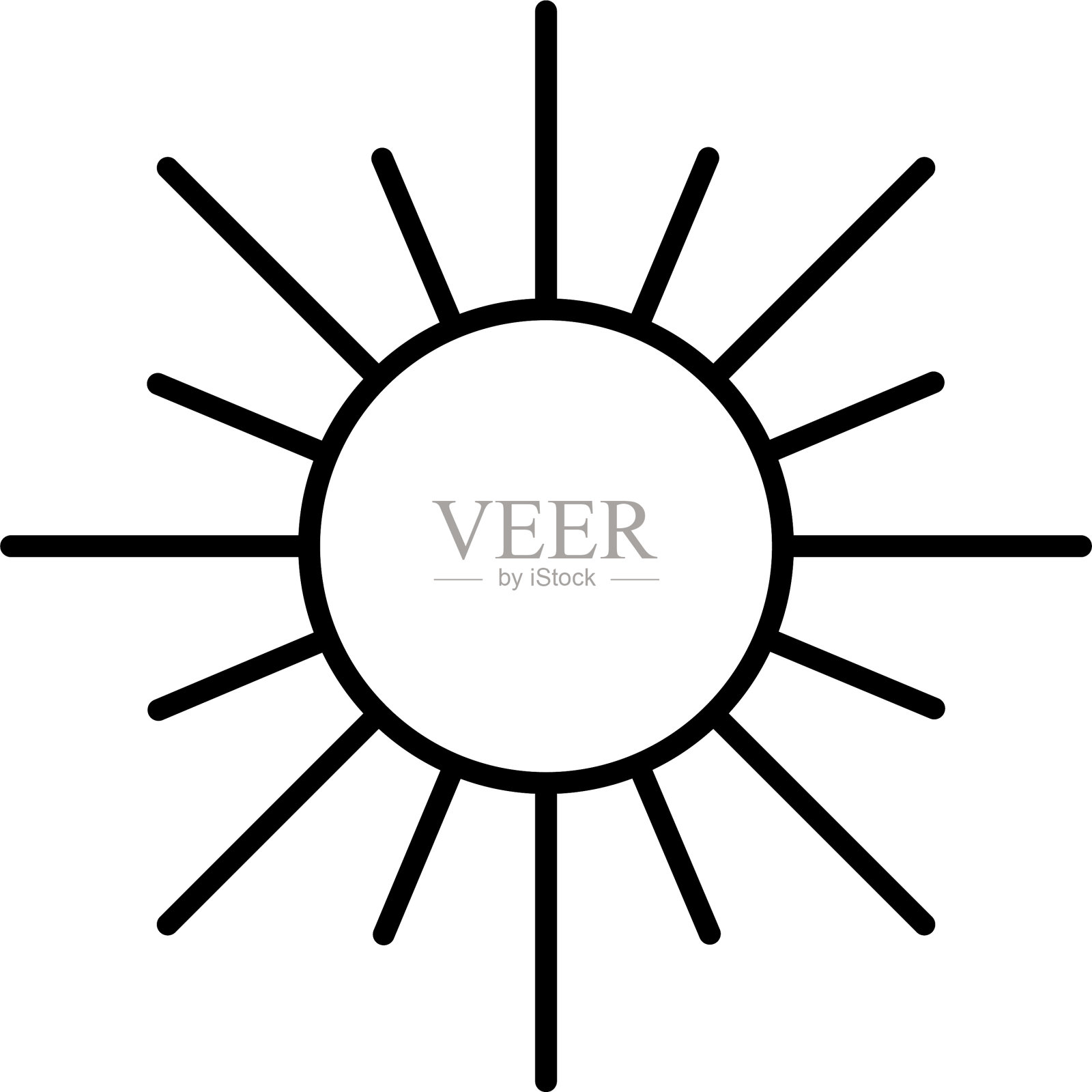 太阳热线风格图标图标素材