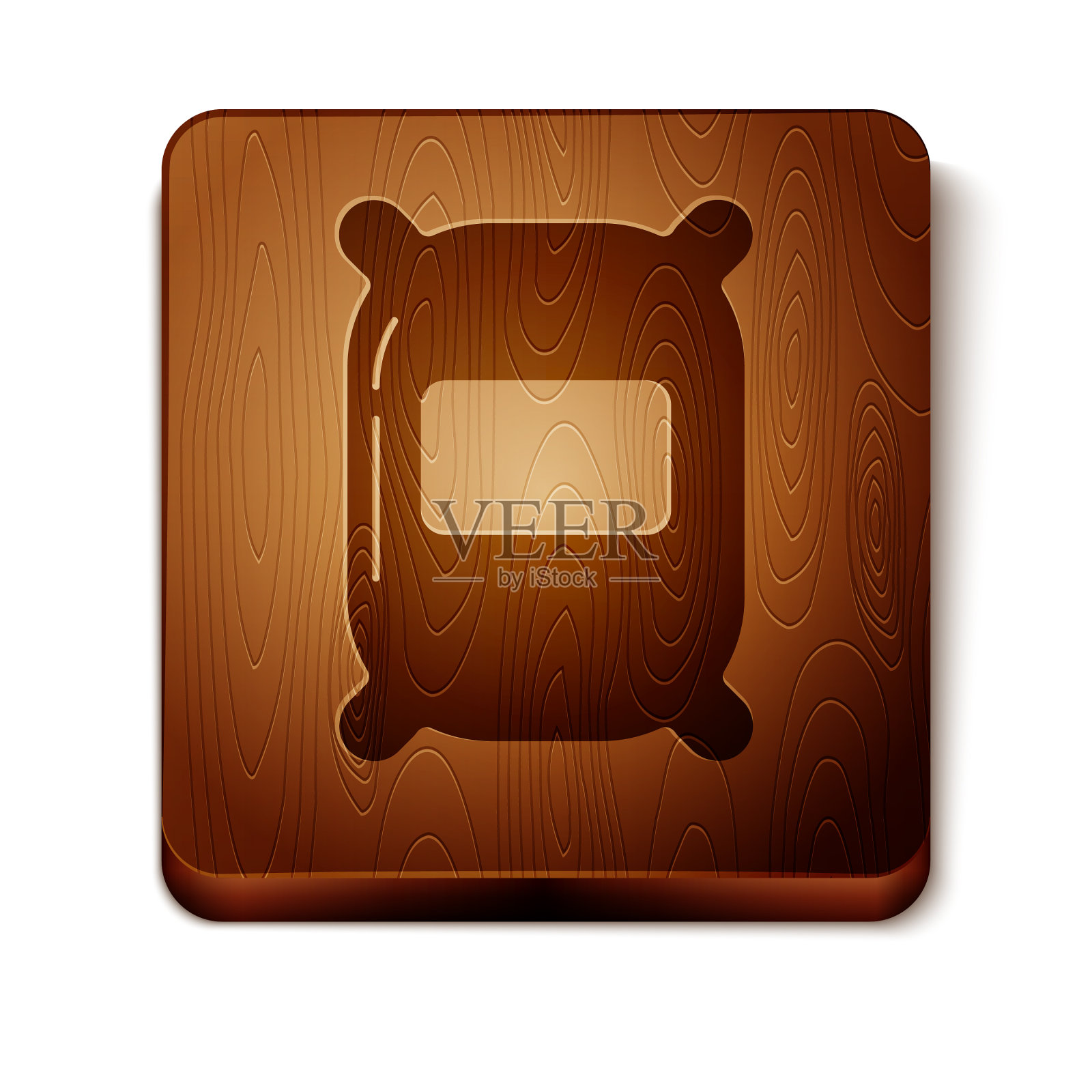 棕色袋面粉图标孤立在白色图标素材