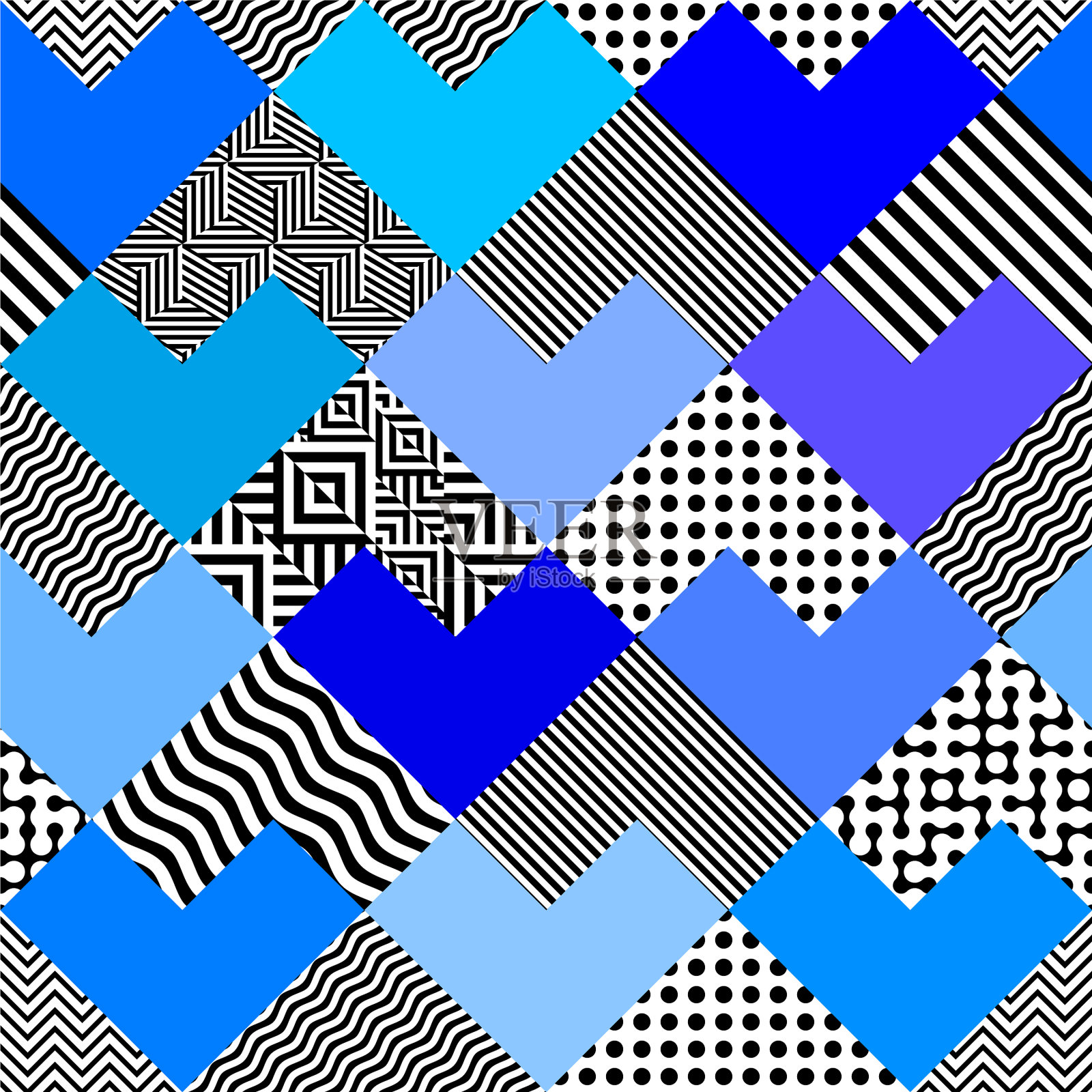 几何图案拼接拼贴风格插画图片素材