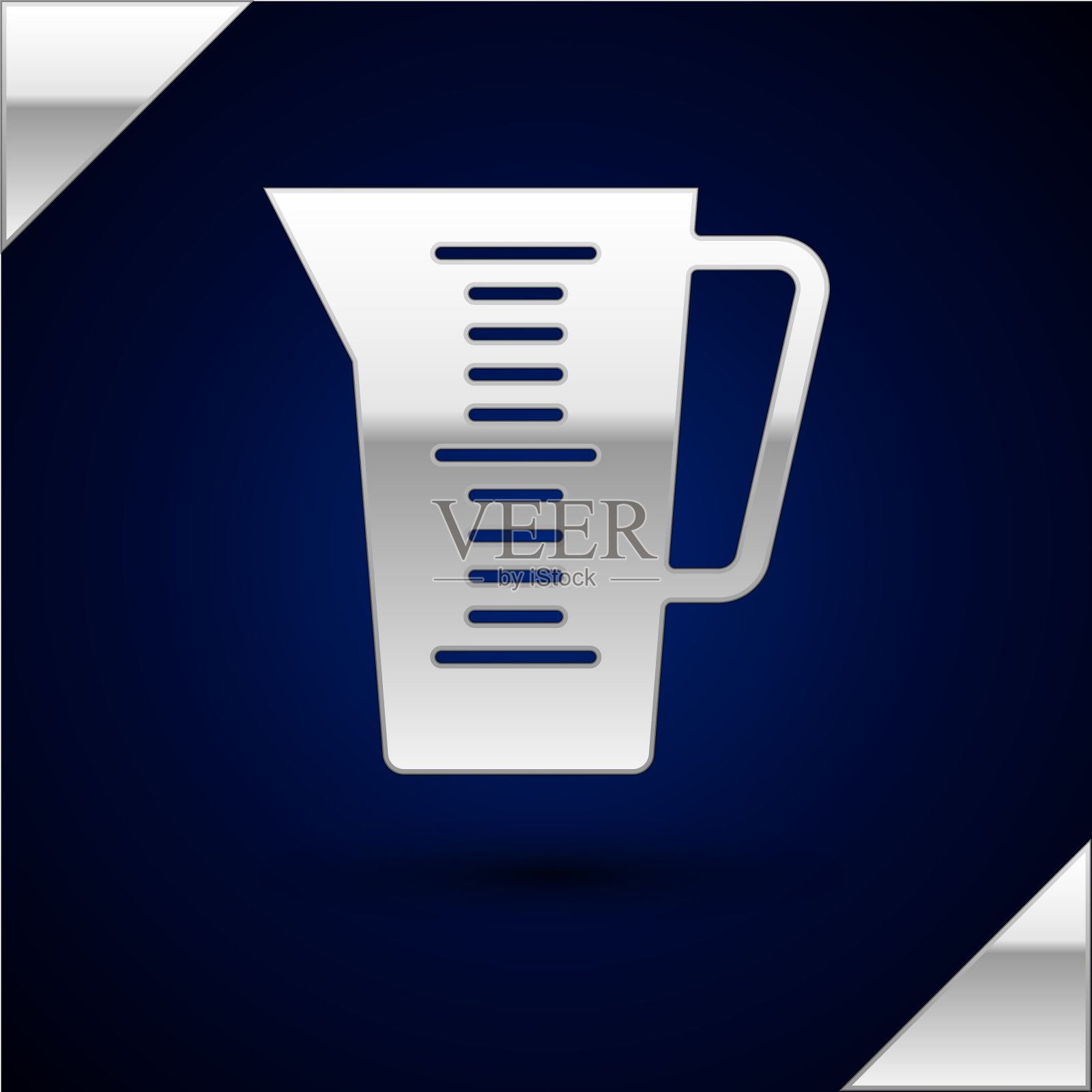 银量杯,测量干燥和液体图标素材