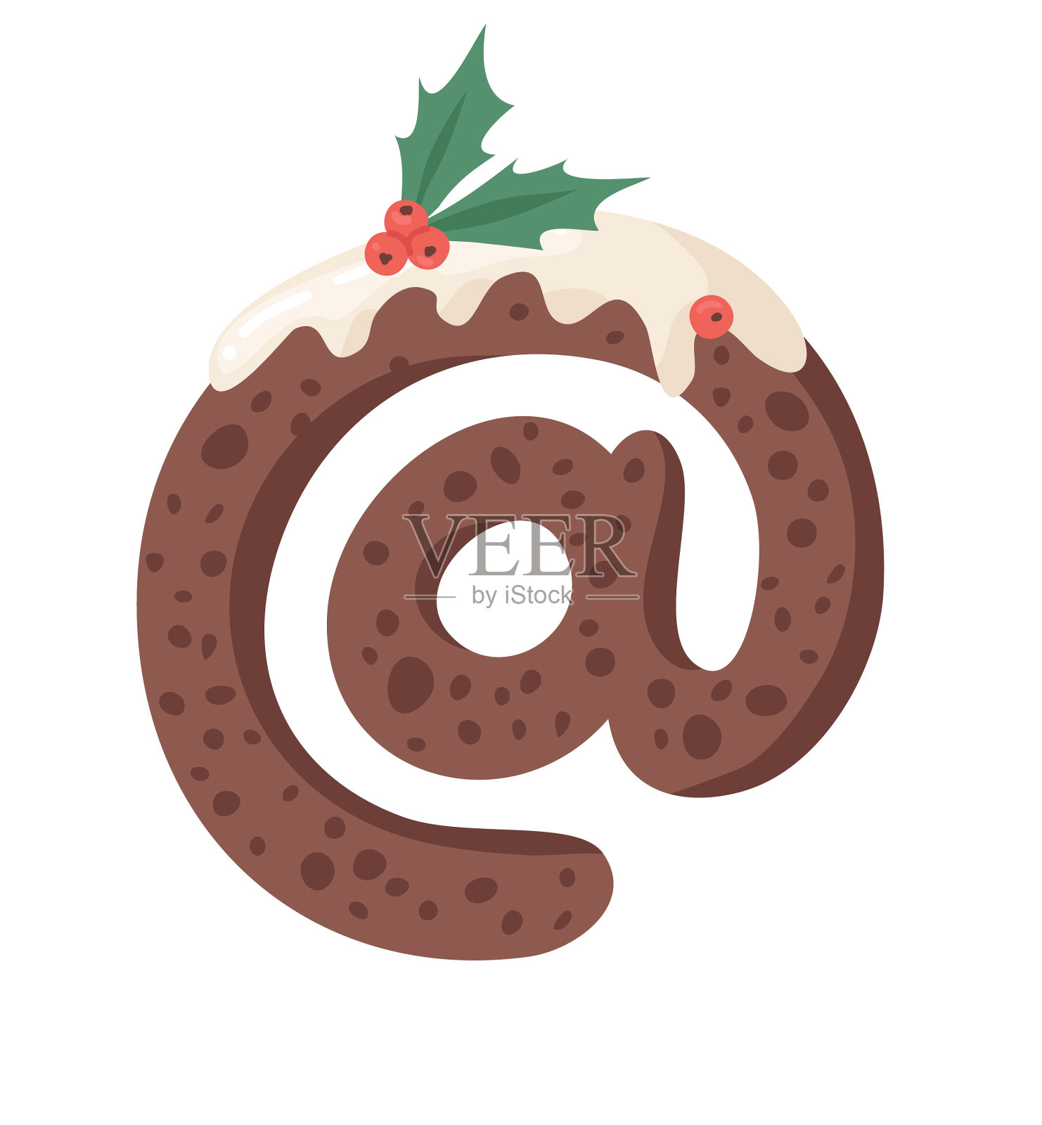 卡通圣诞布丁手绘字体实际插画图片素材