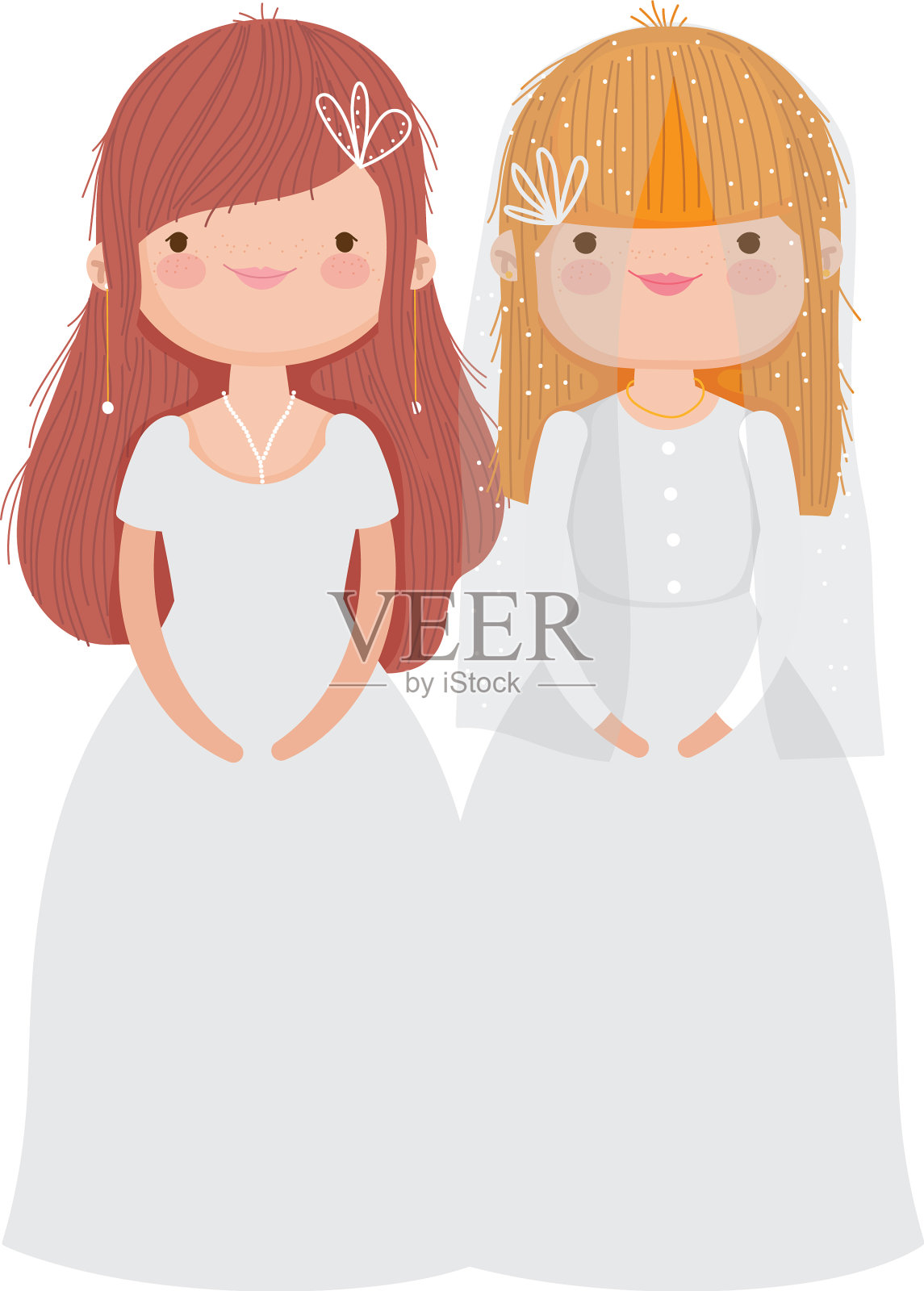 新娘在优雅的服装卡通妇女设计元素图片